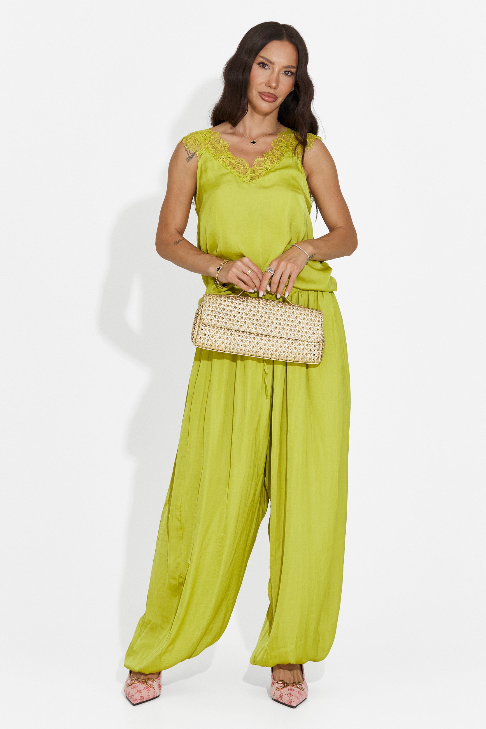 Completo donna con pantaloni lunghi verde Anaelia Bogas