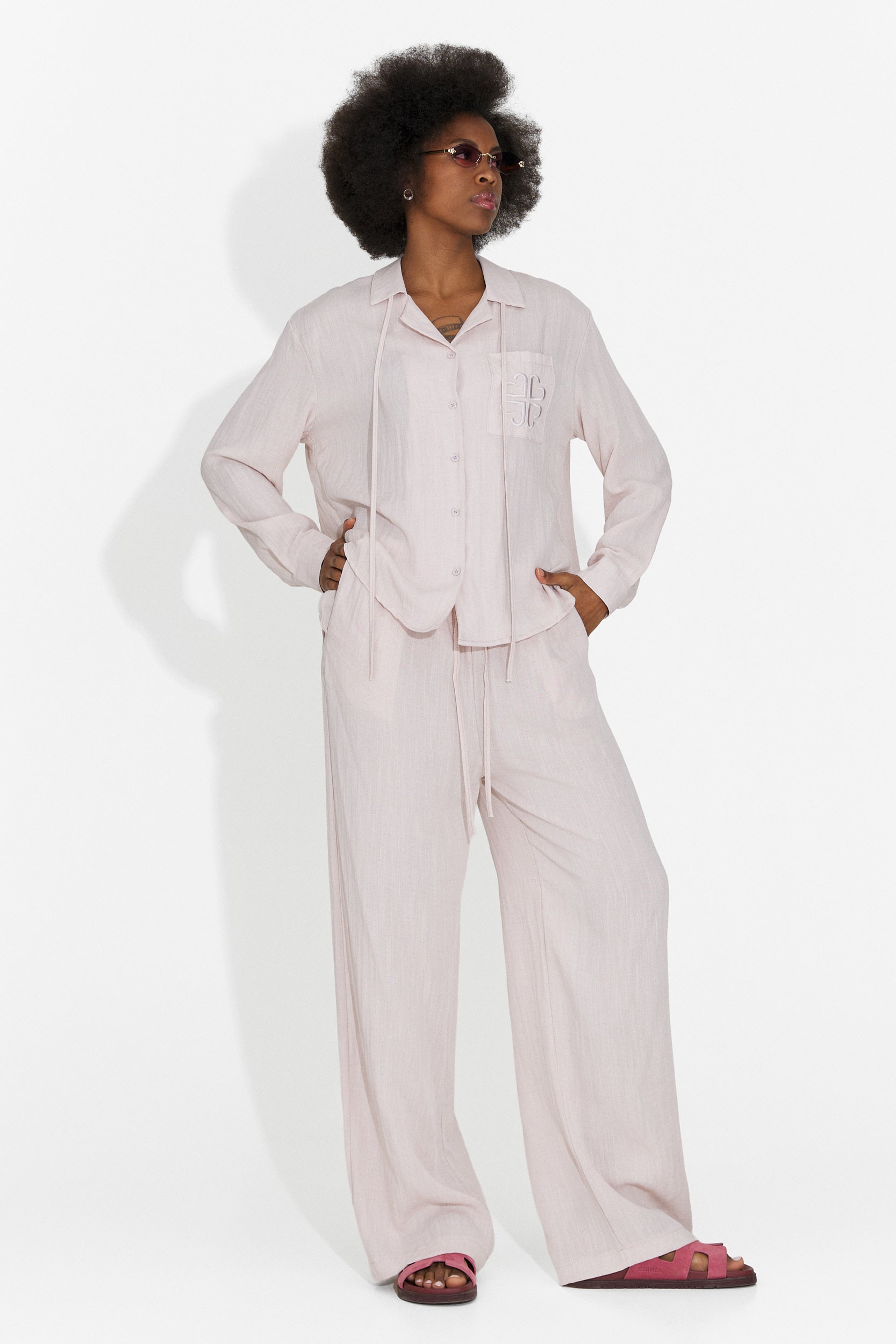 Aralia Bogas Tailleur da Donna con Pantaloni Rosa