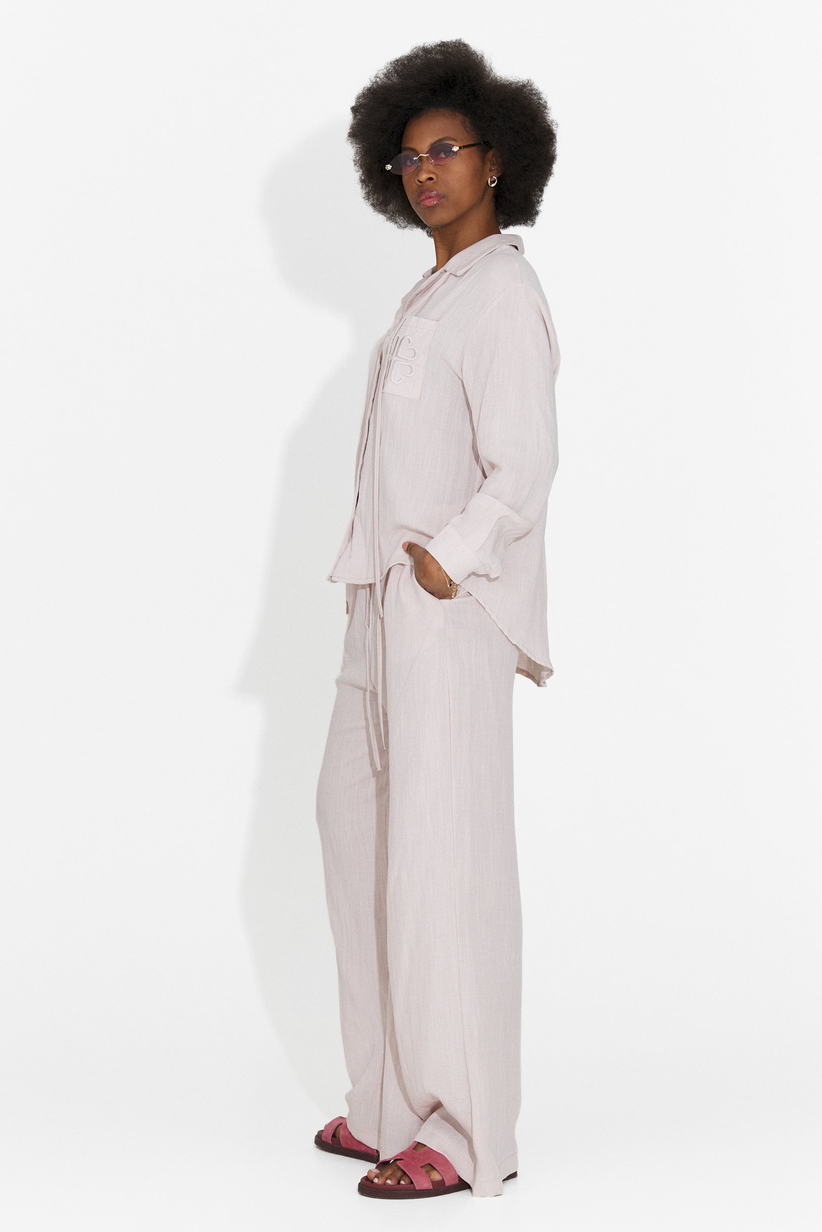Aralia Bogas Tailleur da Donna con Pantaloni Rosa