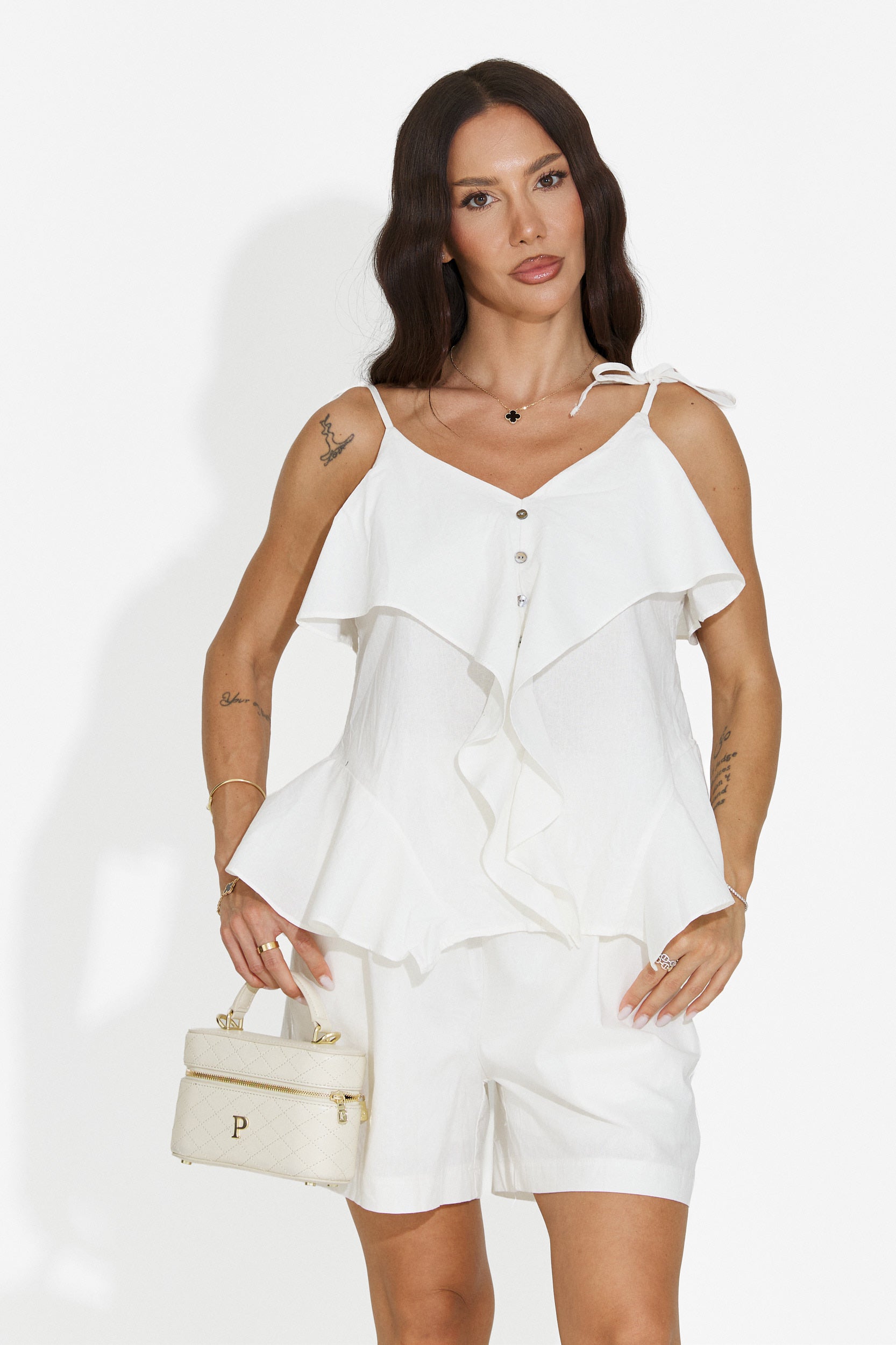 Completo donna con pantaloncini bianco Kanelia Bogas