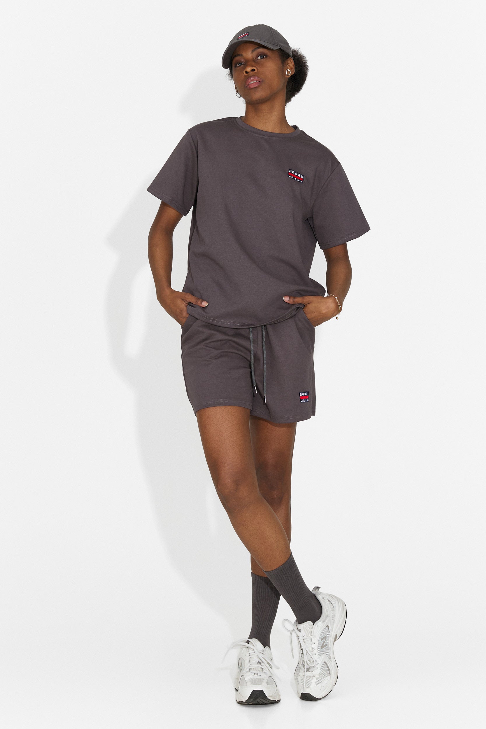 Set da Donna Marva Bogas con Pantaloncini Grigi