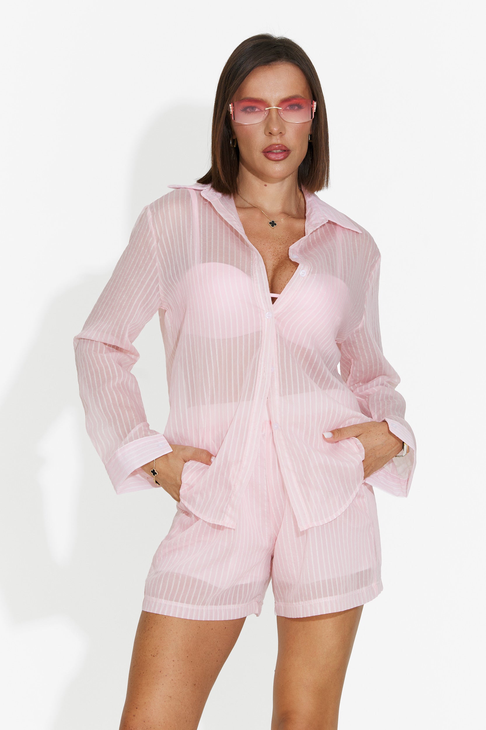 Completo donna con pantaloncini rosa Valeia Bogas