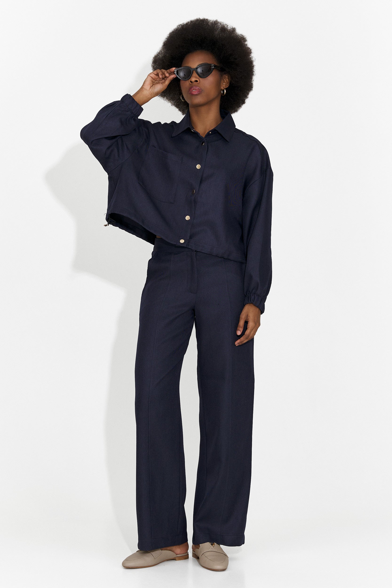 Elegante Tailleur Densia Bogas Blu Navy da Donna