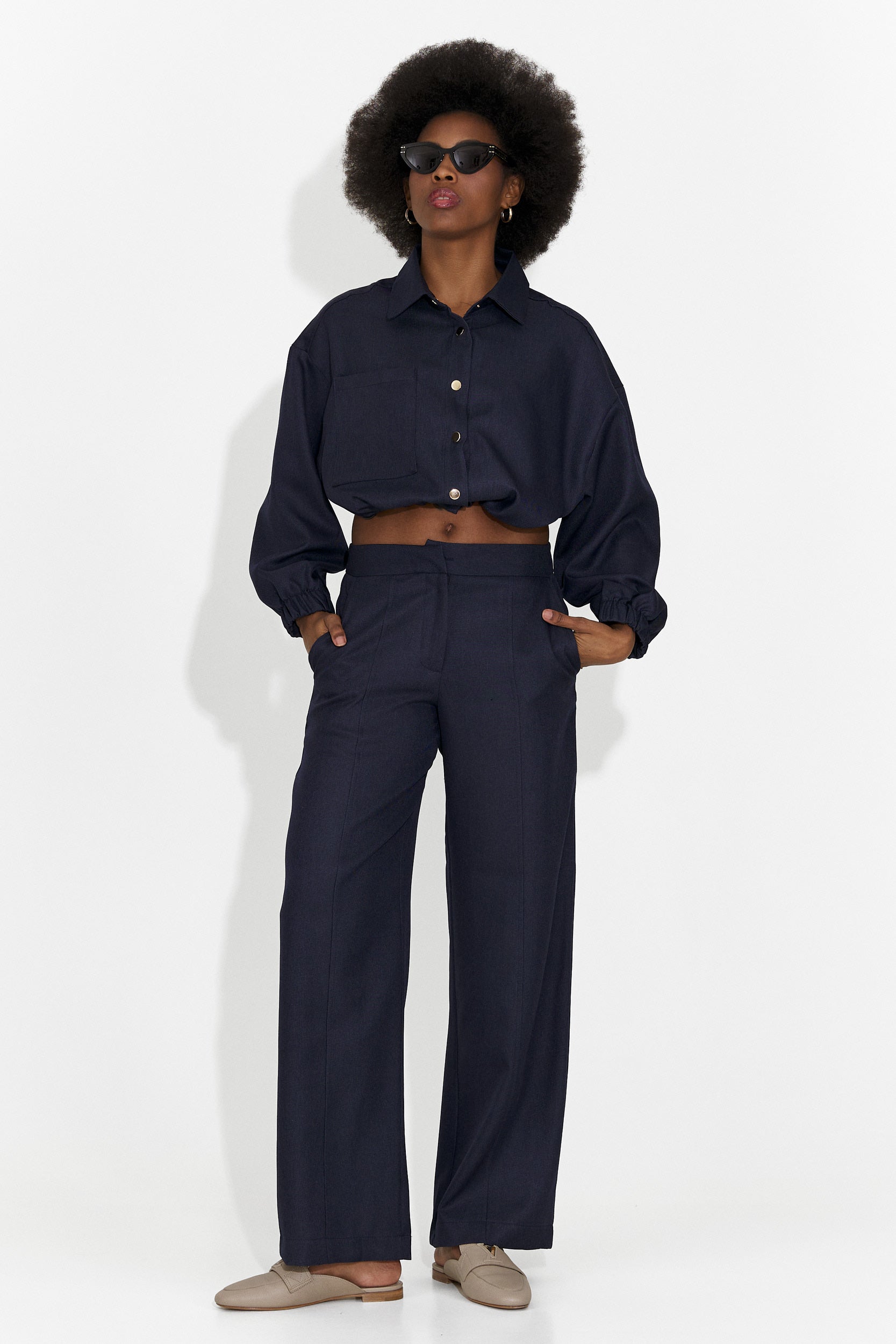 Elegante Tailleur Densia Bogas Blu Navy da Donna