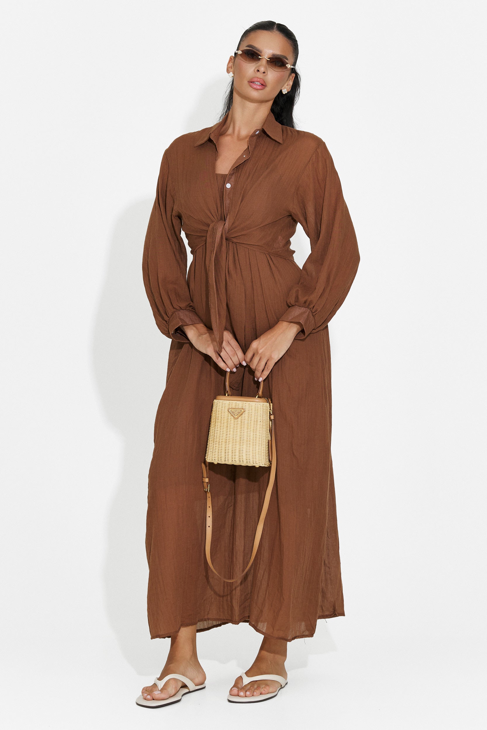 Completo da donna abito + camicia marrone Aishia Bogas