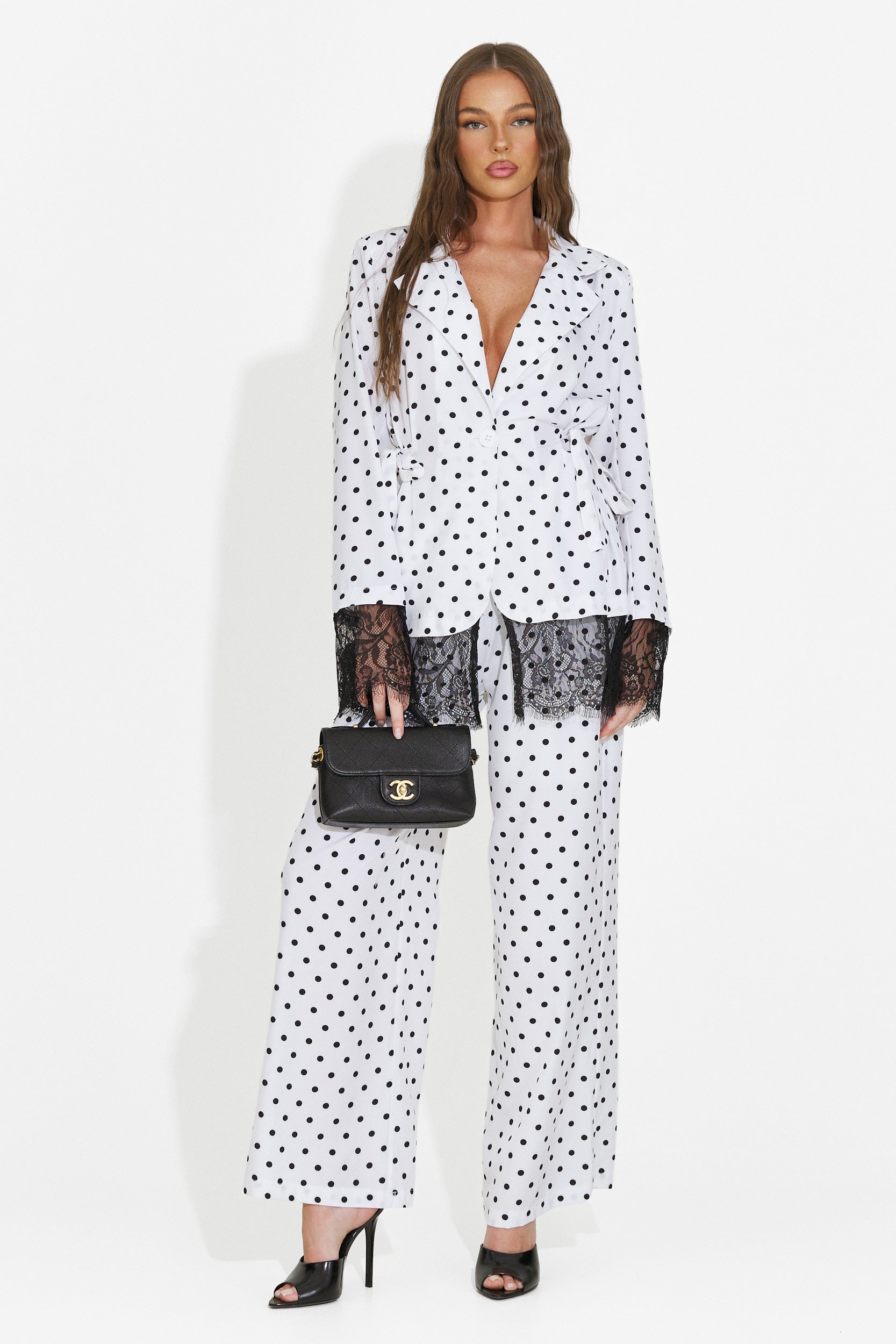 Completo donna giacca + pantaloni bianco Aykena Bogas
