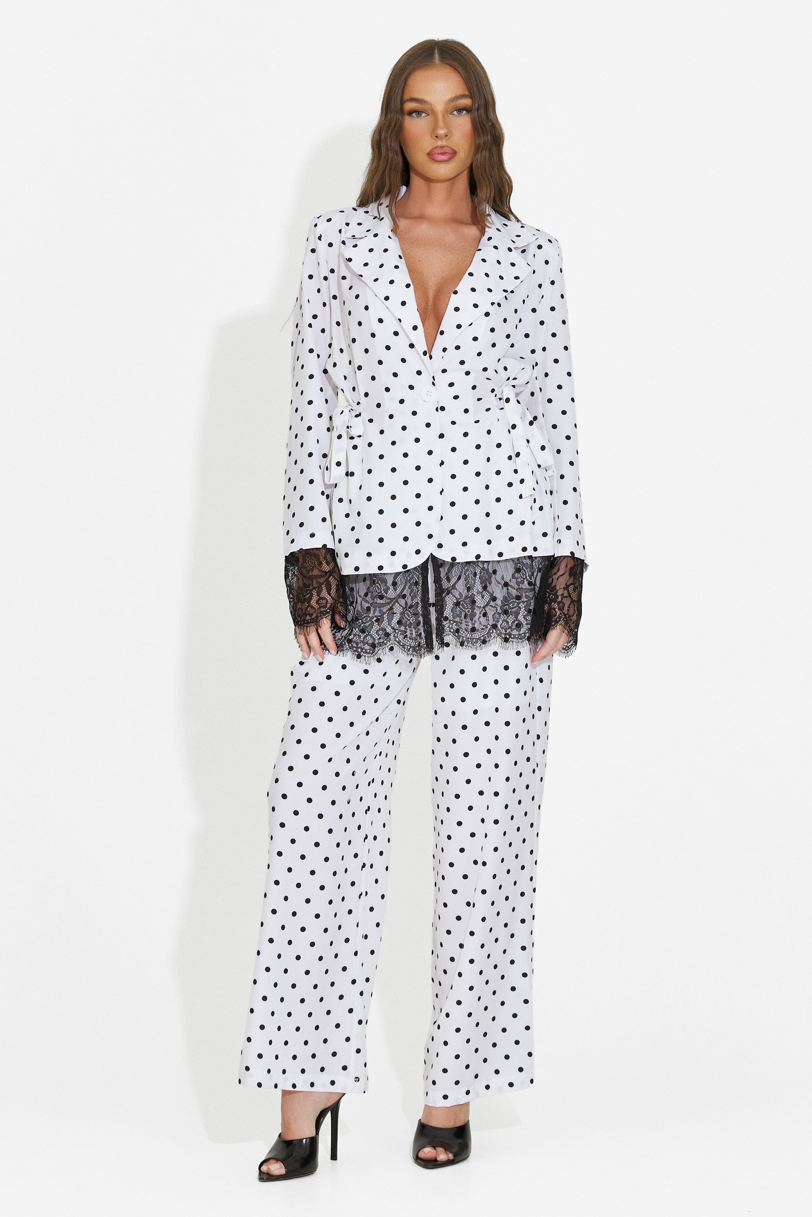 Completo donna giacca + pantaloni bianco Aykena Bogas