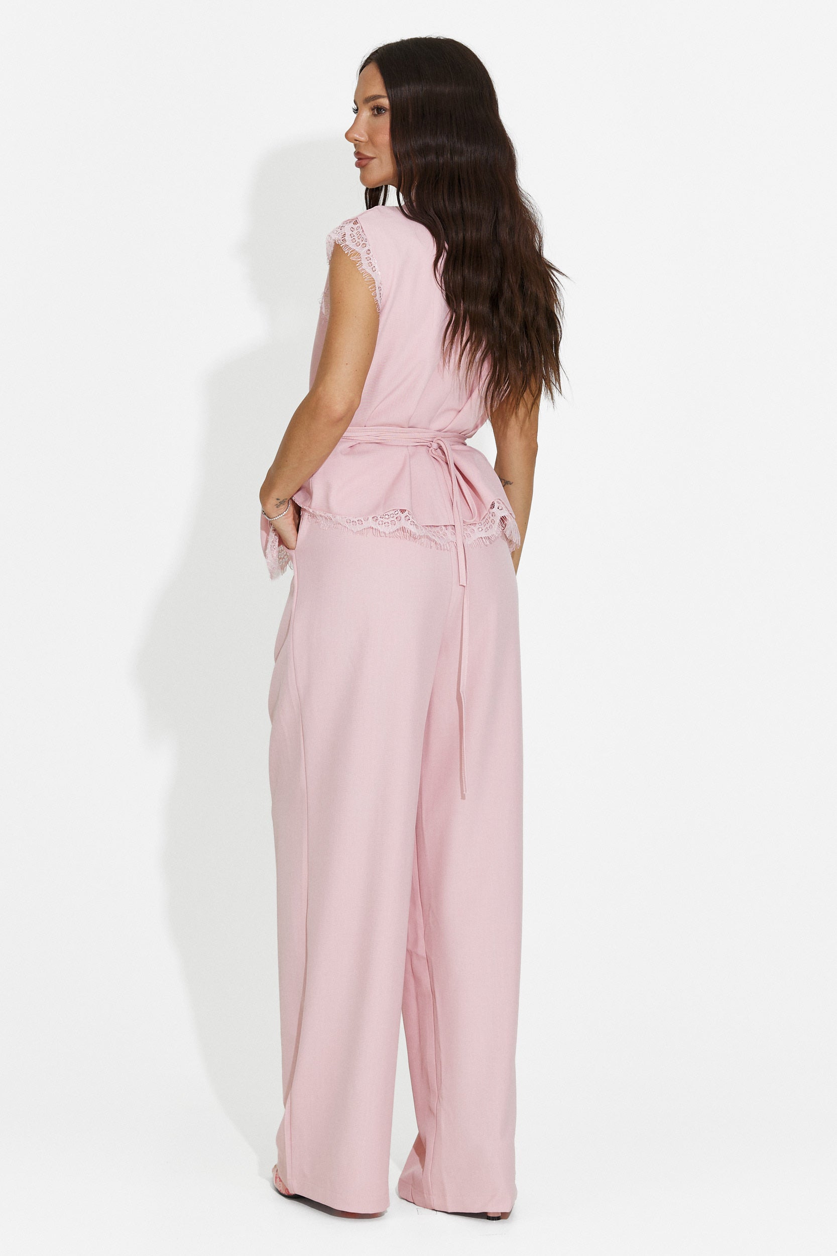 Completo donna gilet + pantaloni rosa Felania Bogas