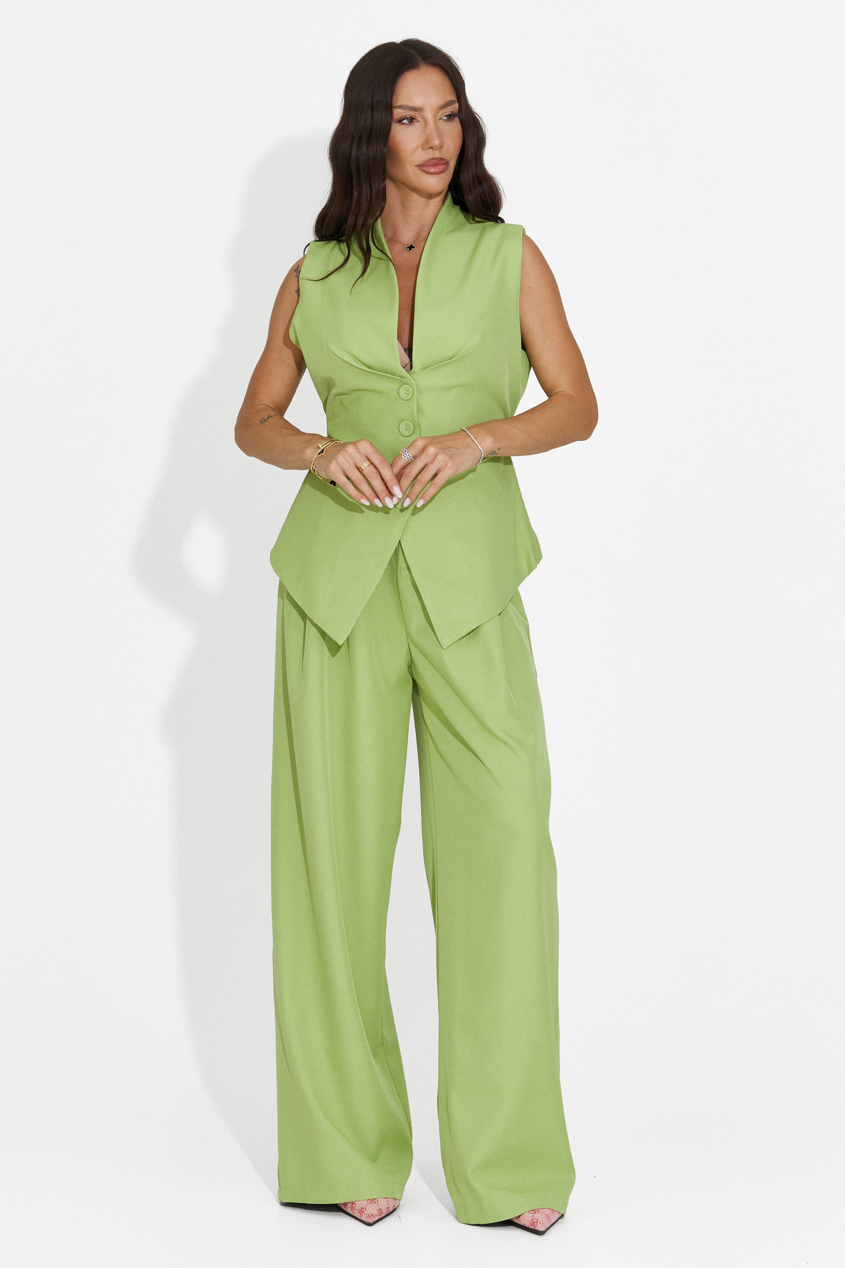 Completo donna gilet + pantaloni verdi Chelora Bogas