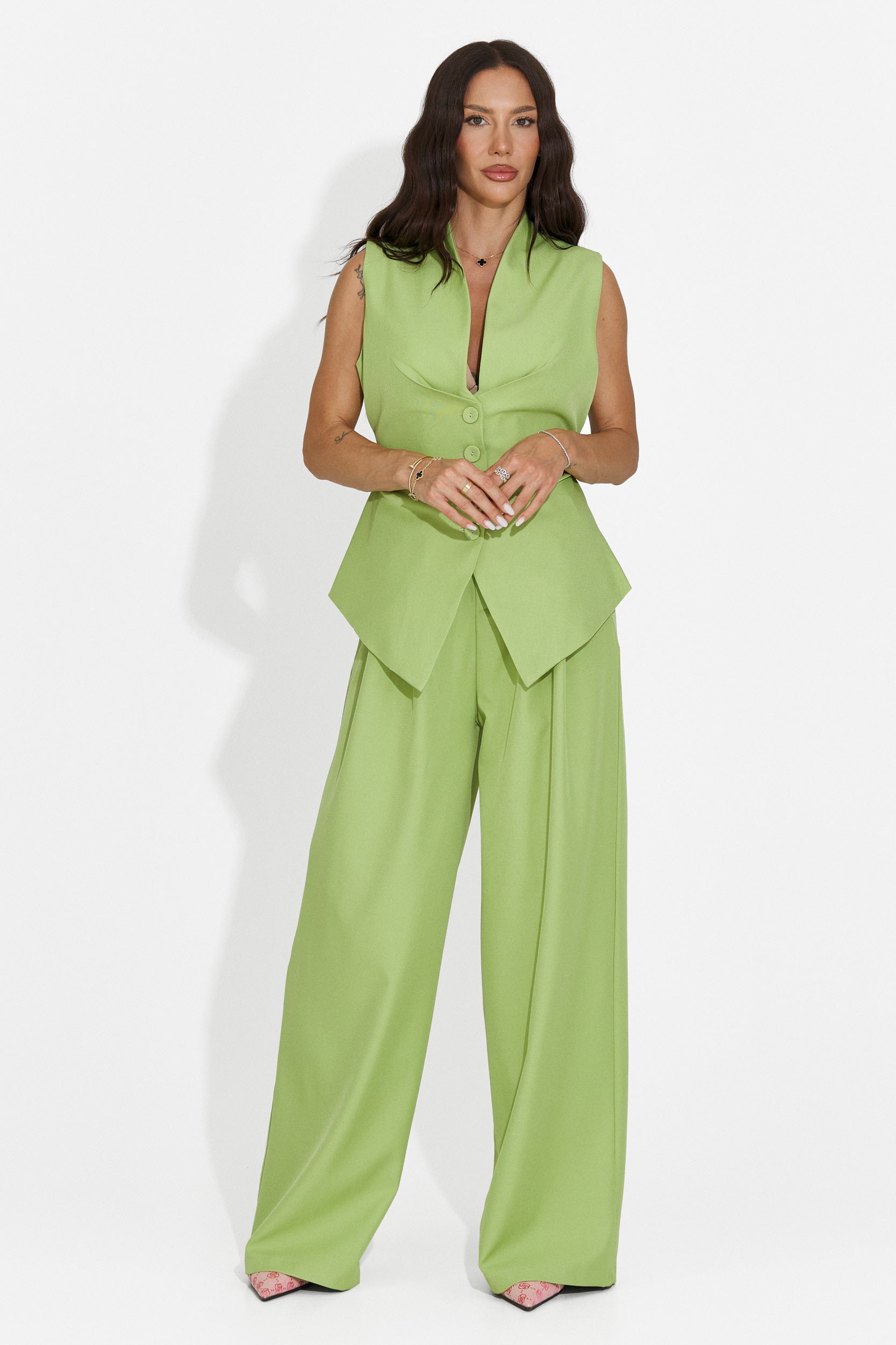 Completo donna gilet + pantaloni verdi Chelora Bogas