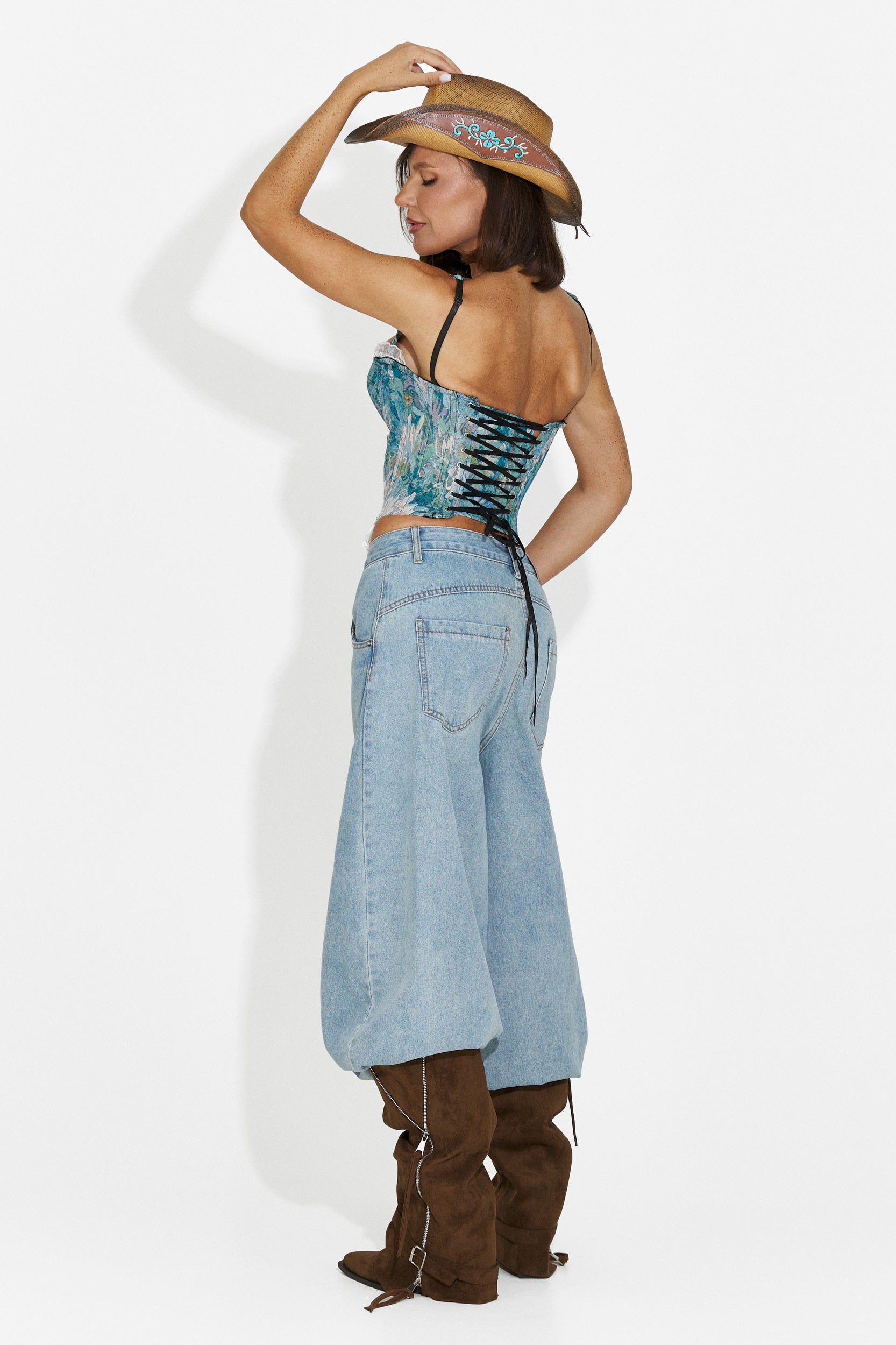 Corsetto donna elegante azzurro Mistyca Bogas