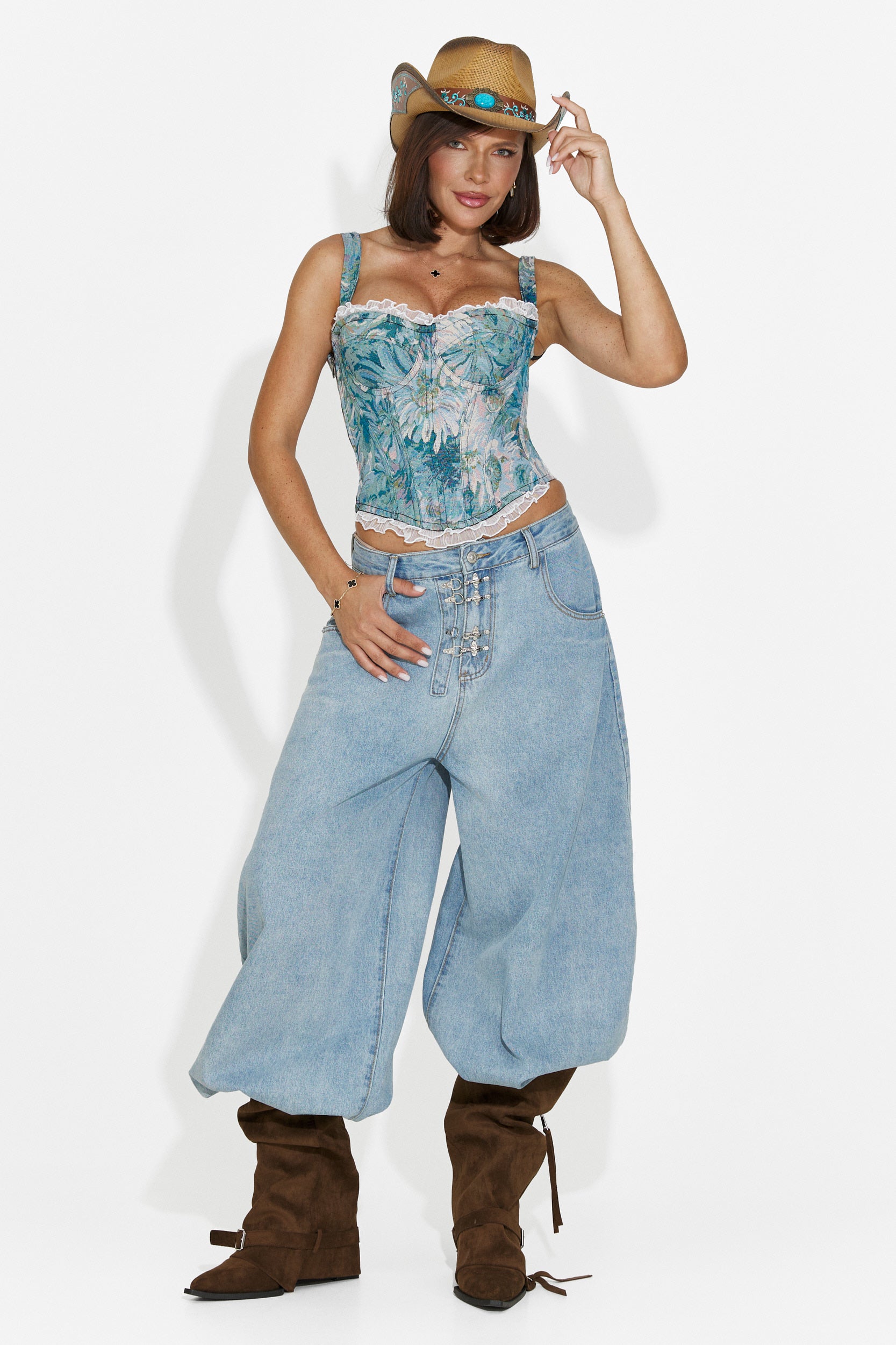 Corsetto donna elegante azzurro Mistyca Bogas