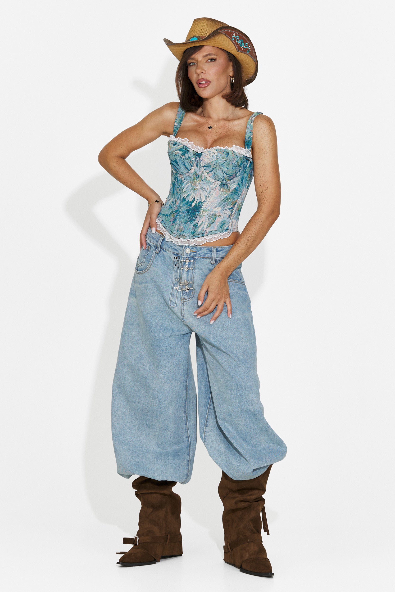 Corsetto donna elegante azzurro Mistyca Bogas