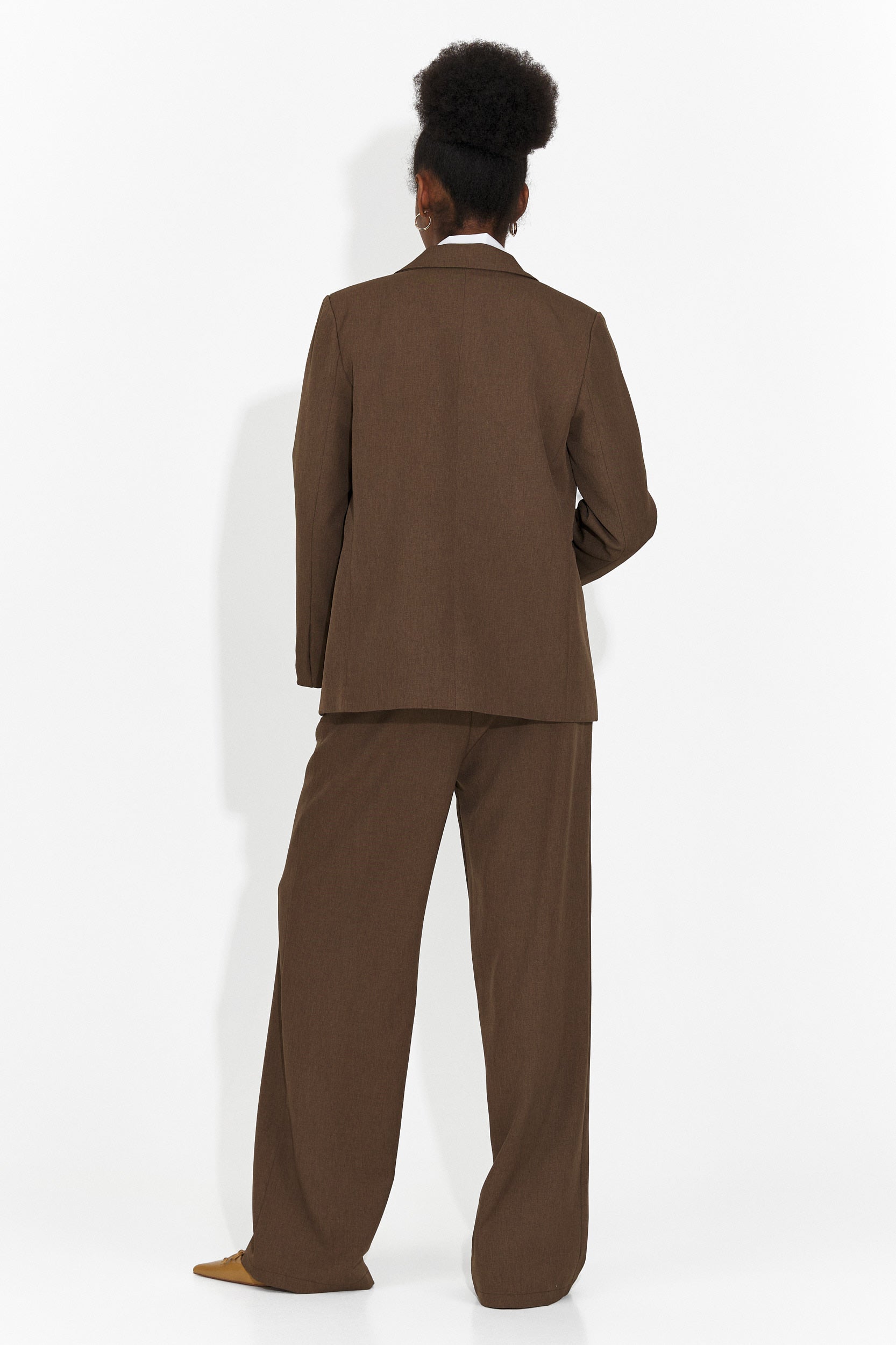 4 Pezzi Completo Pantaloni + Gilet + Giacca + Cravatta Marrone