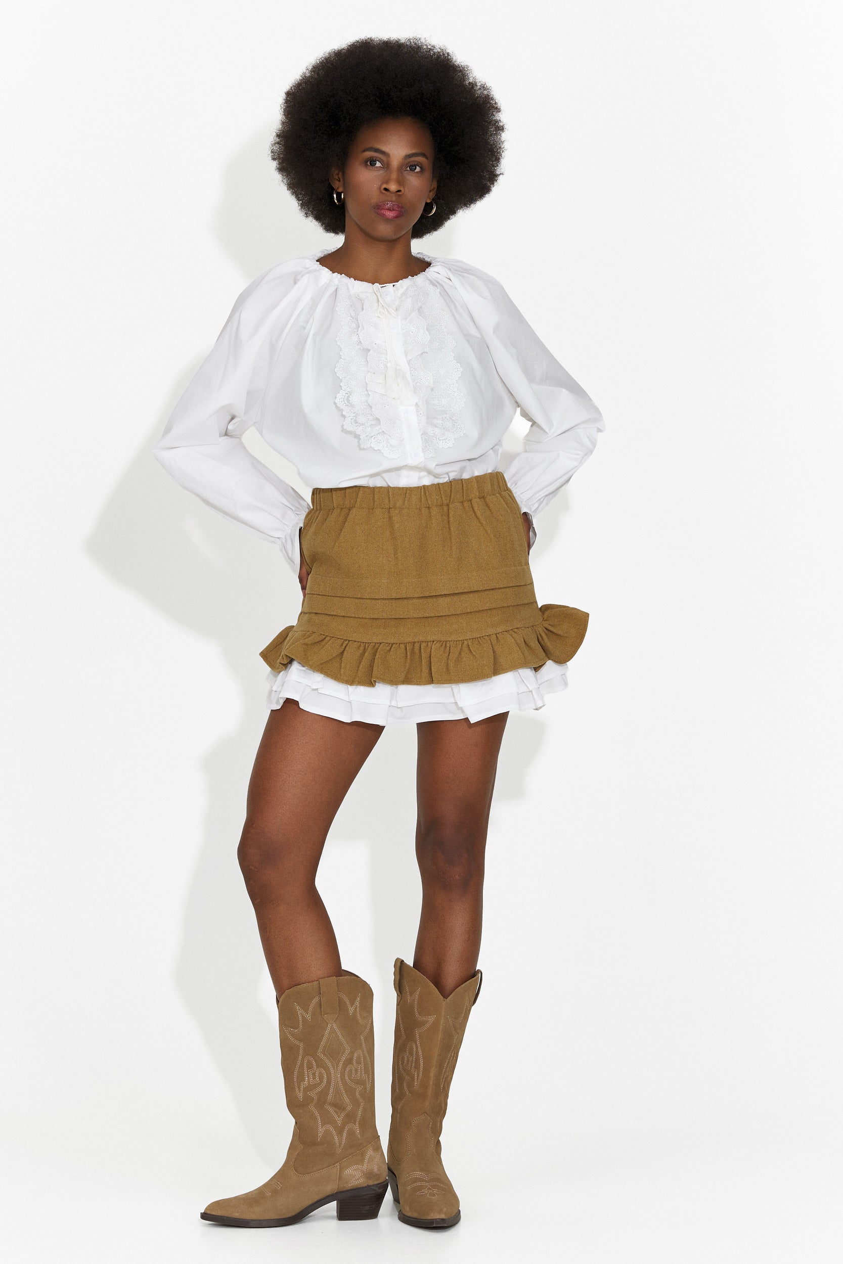 Gonna Casual Marrone di Helenia Bogas per Donne