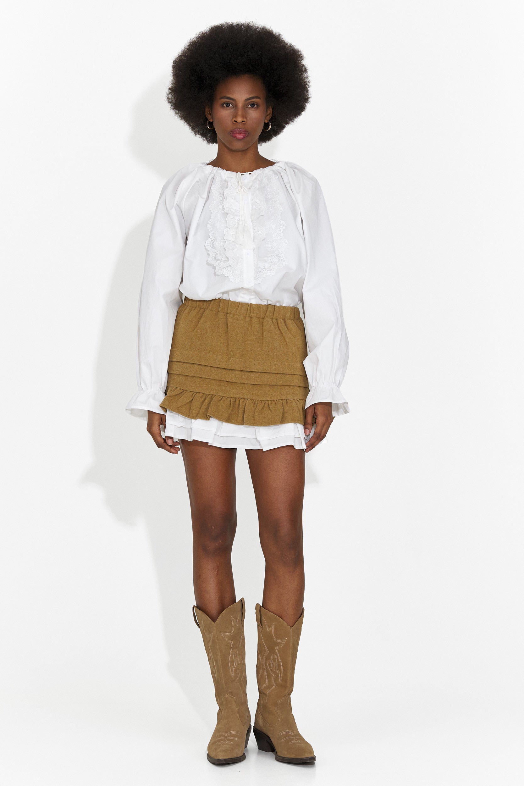 Gonna Casual Marrone di Helenia Bogas per Donne