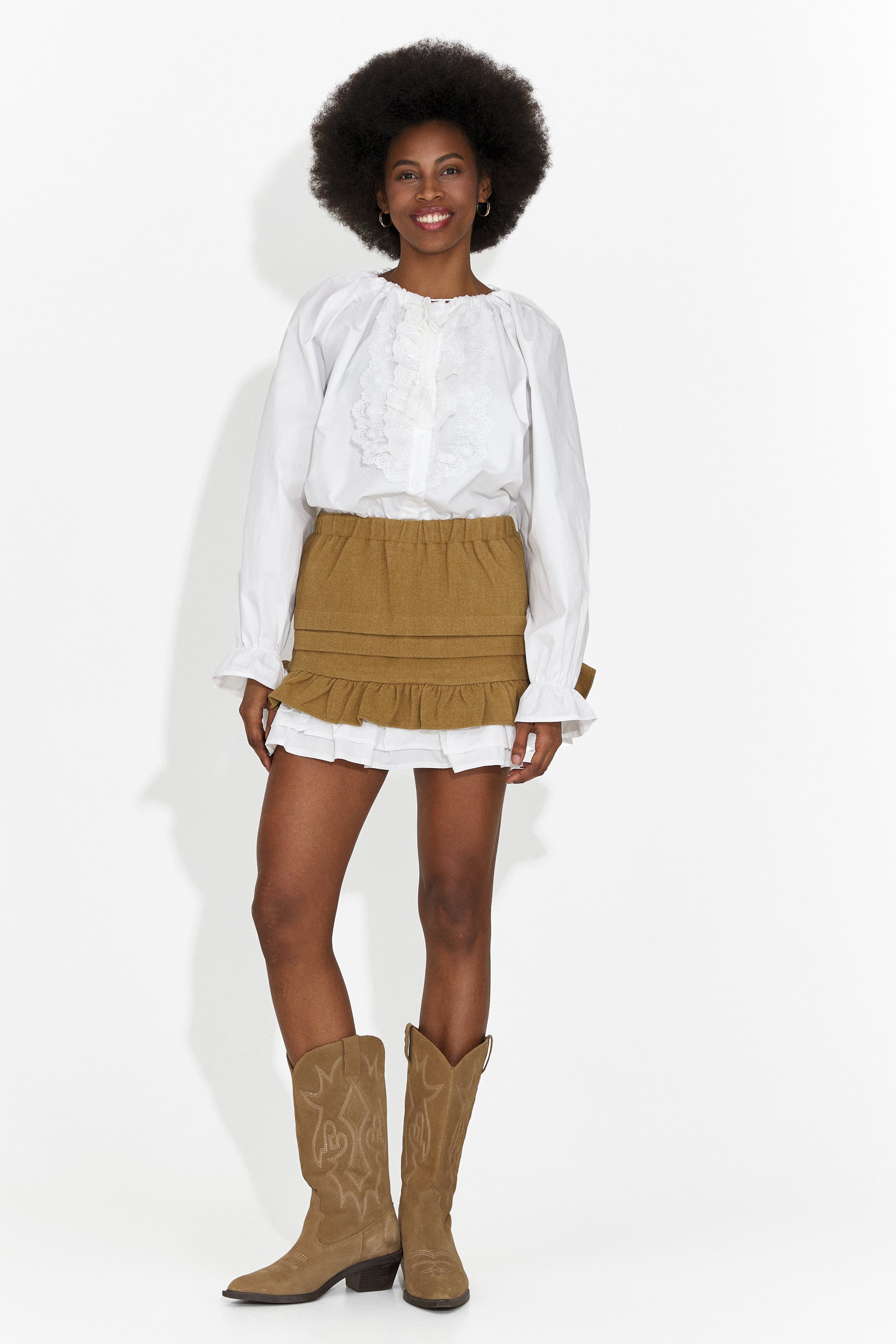 Gonna Casual Marrone di Helenia Bogas per Donne