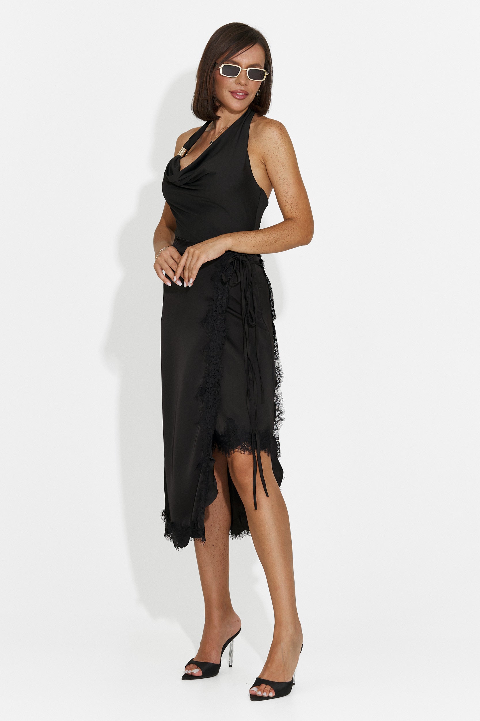 Gonna donna elegante nera Maryus Bogas