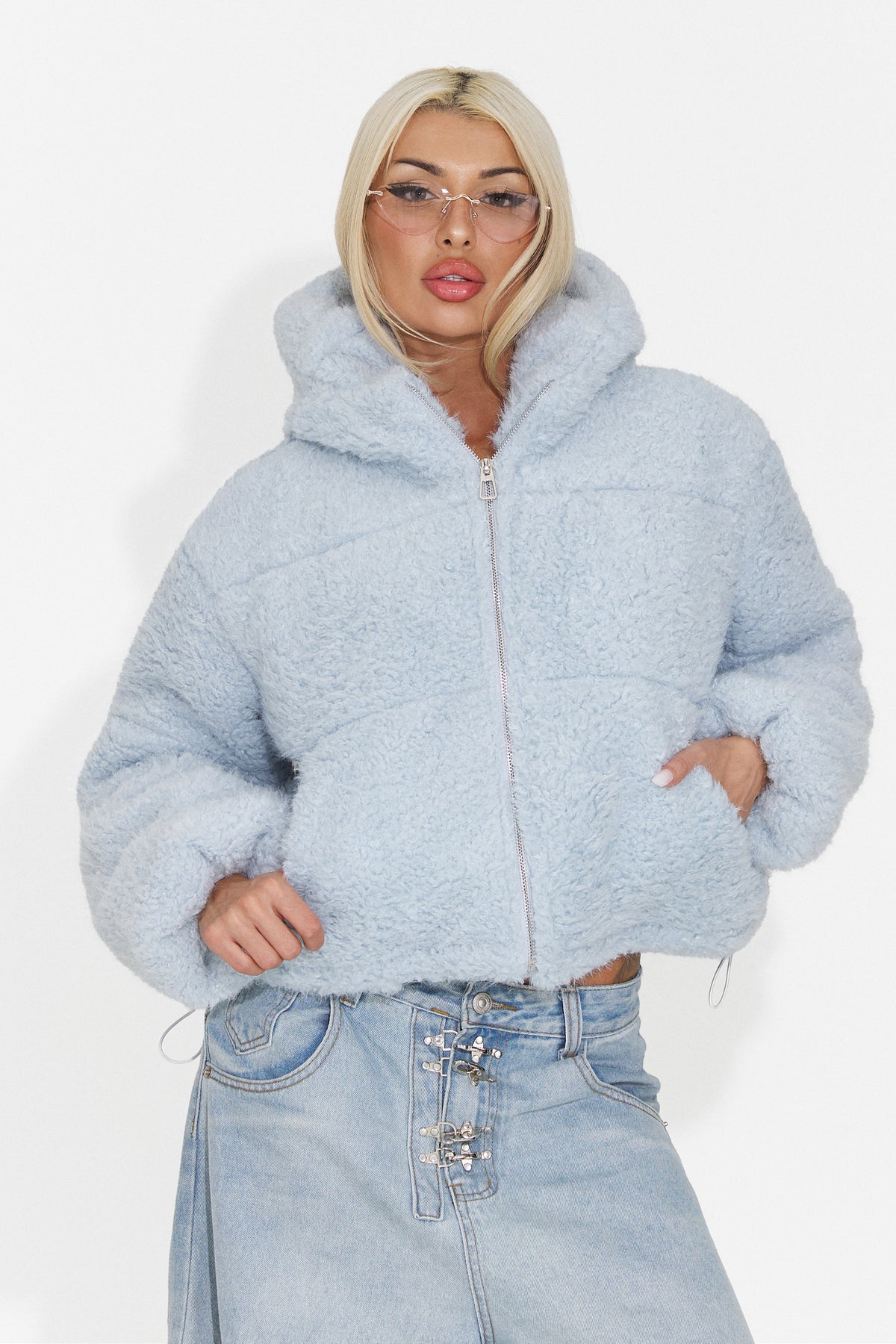 Geaca casual bleu Derenoena Bogas