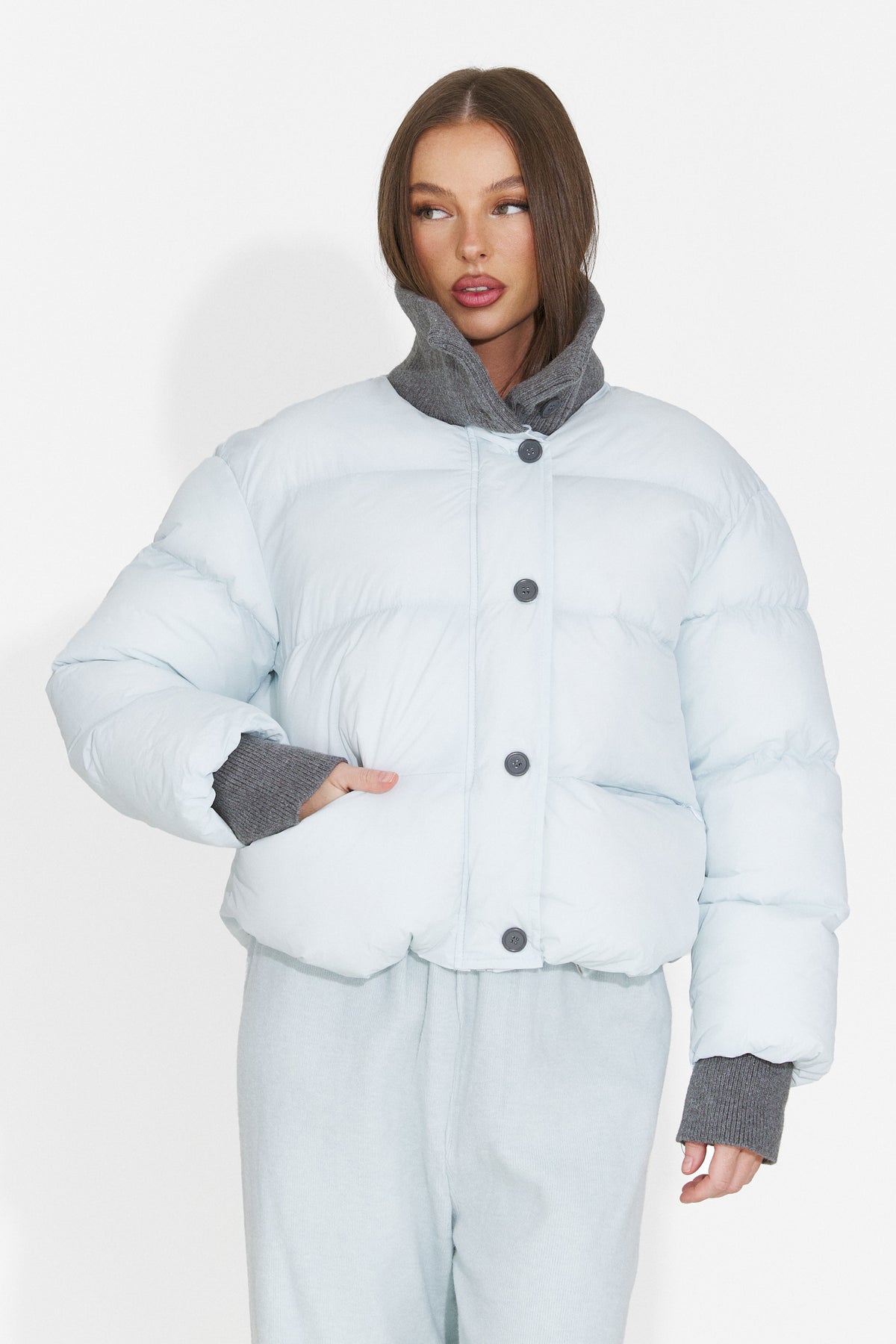 Geaca casual bleu Dynualia Bogas