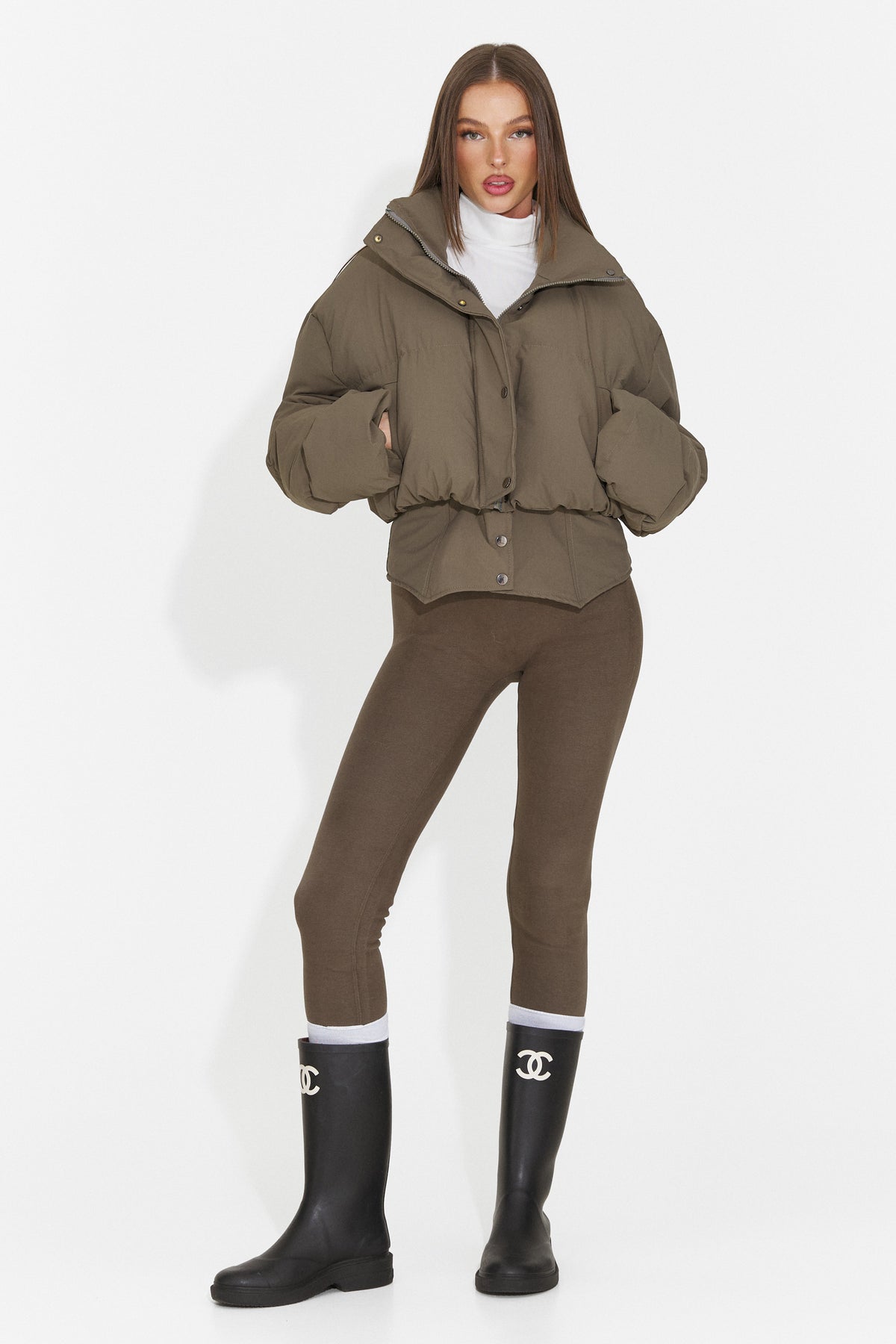 Geaca casual kaki Briouna Bogas