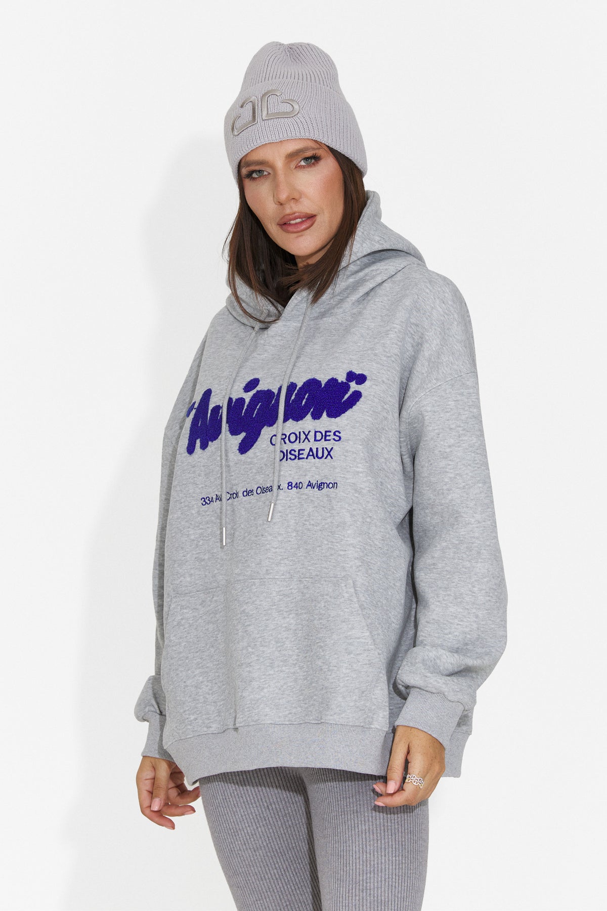 Hanorac casual gri Valotdiva Bogas
