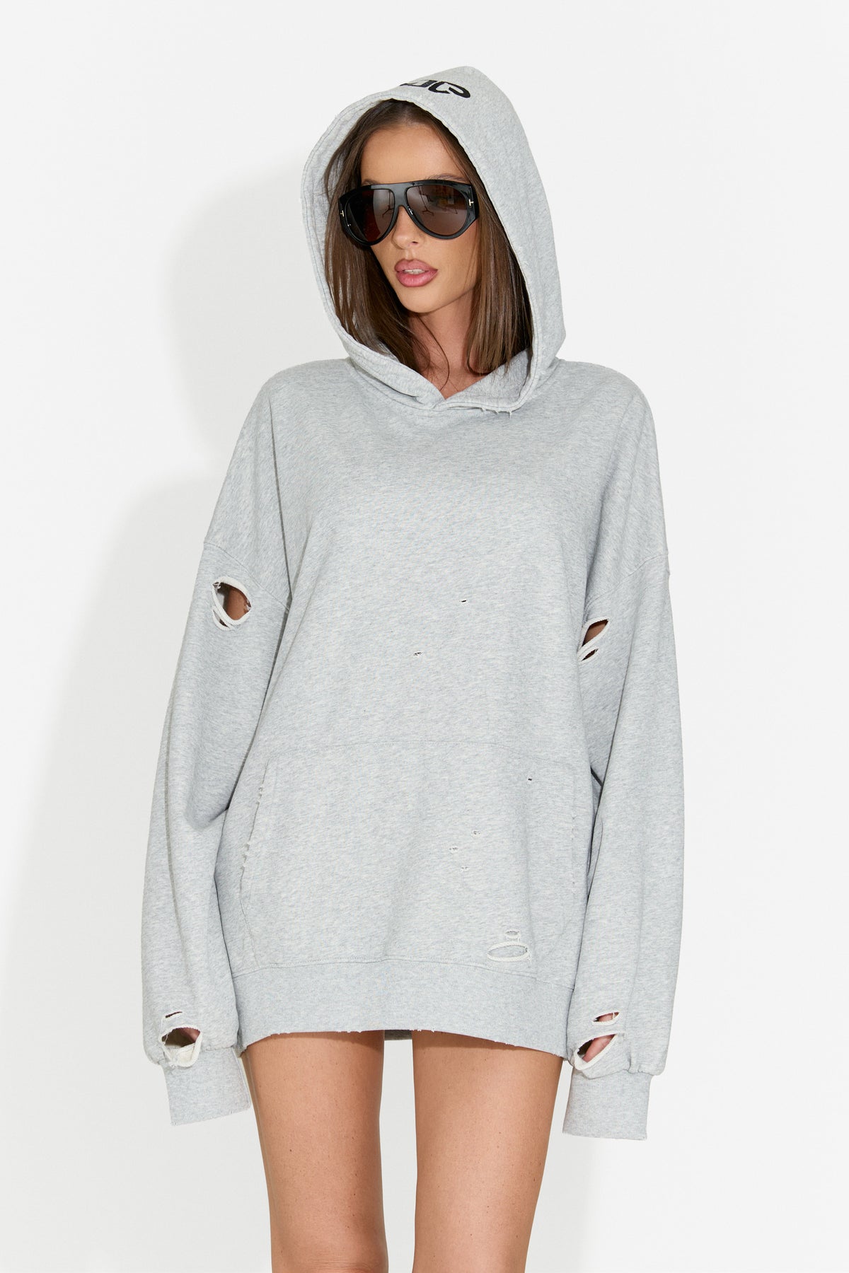 Felpa da donna casual grigia Kaisa Bogas