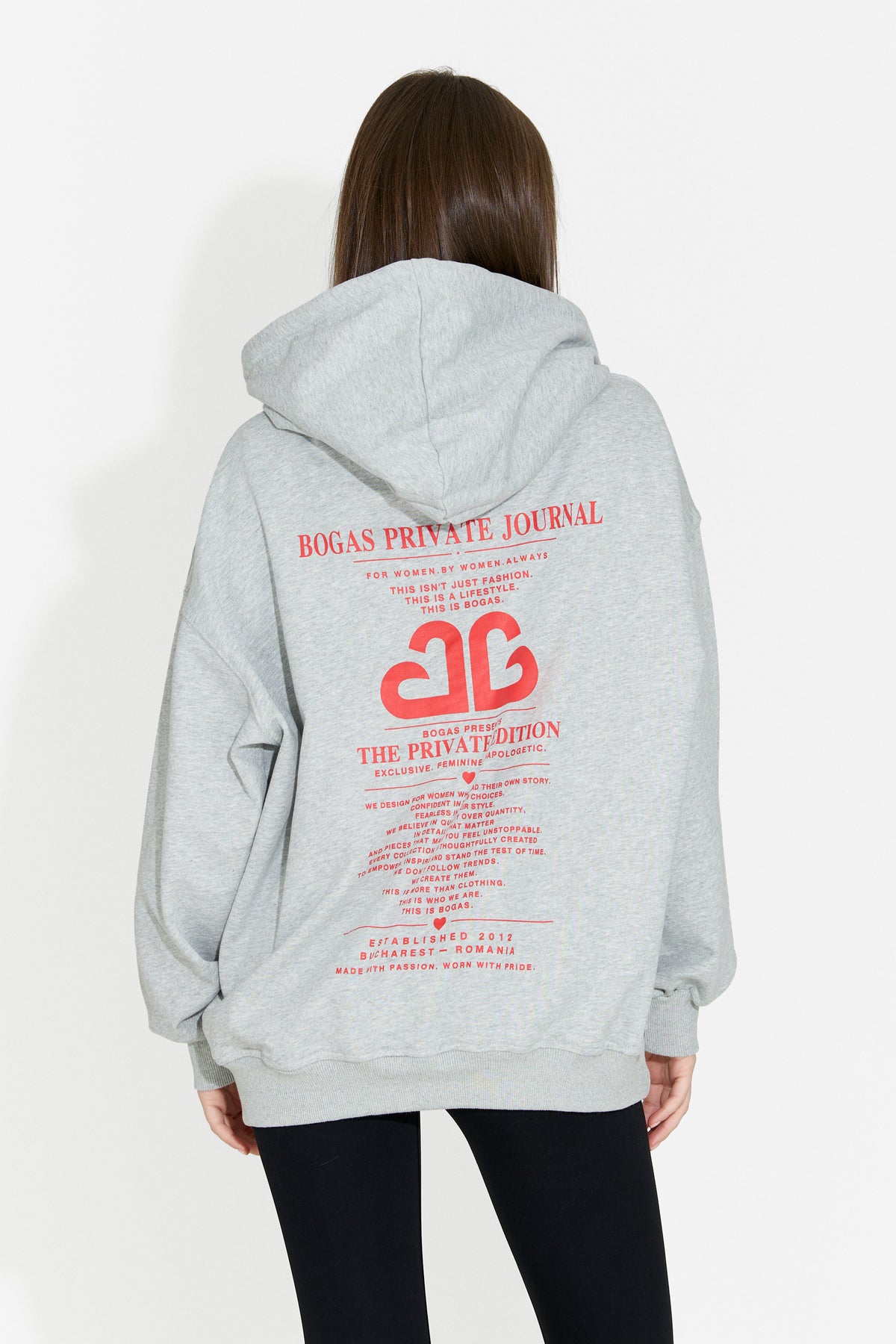 Felpa da donna casual grigia Rates Bogas