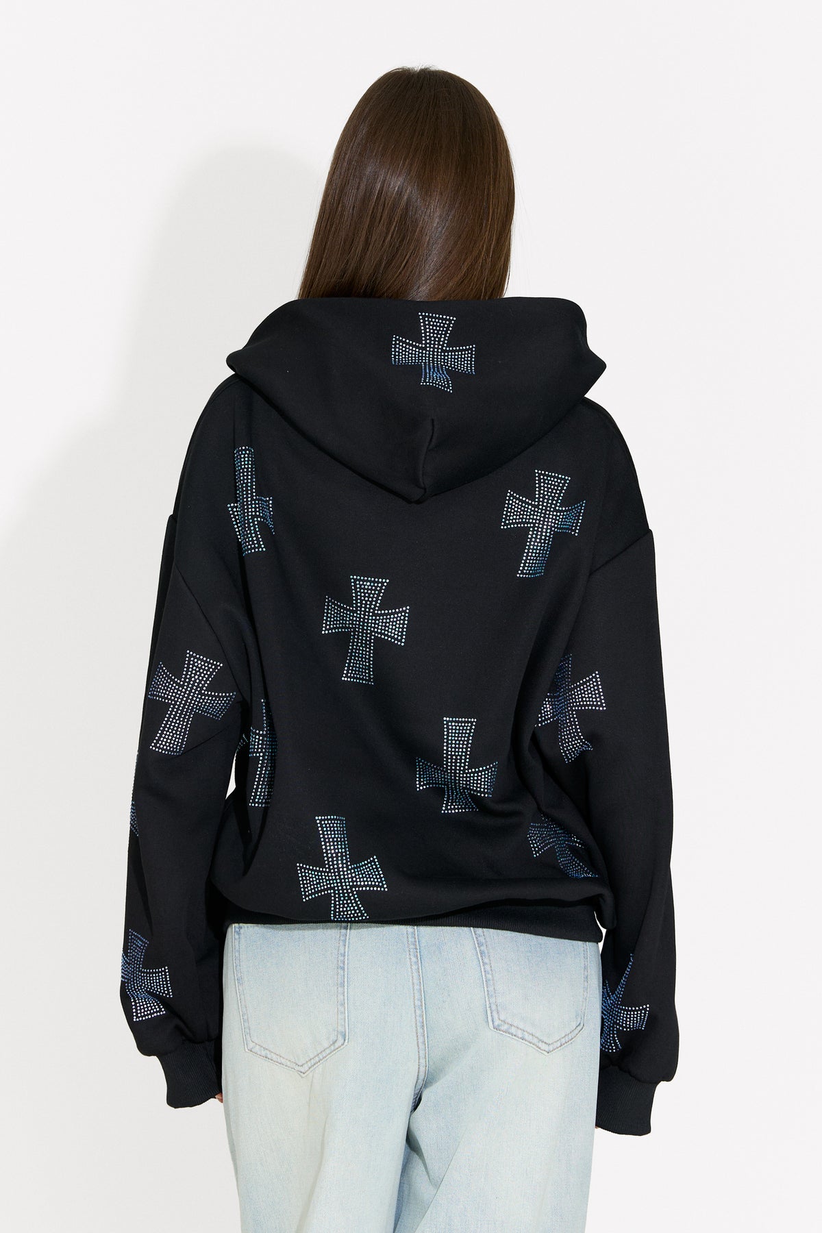 Felpa con cappuccio casual da donna nera Hancy Bogas