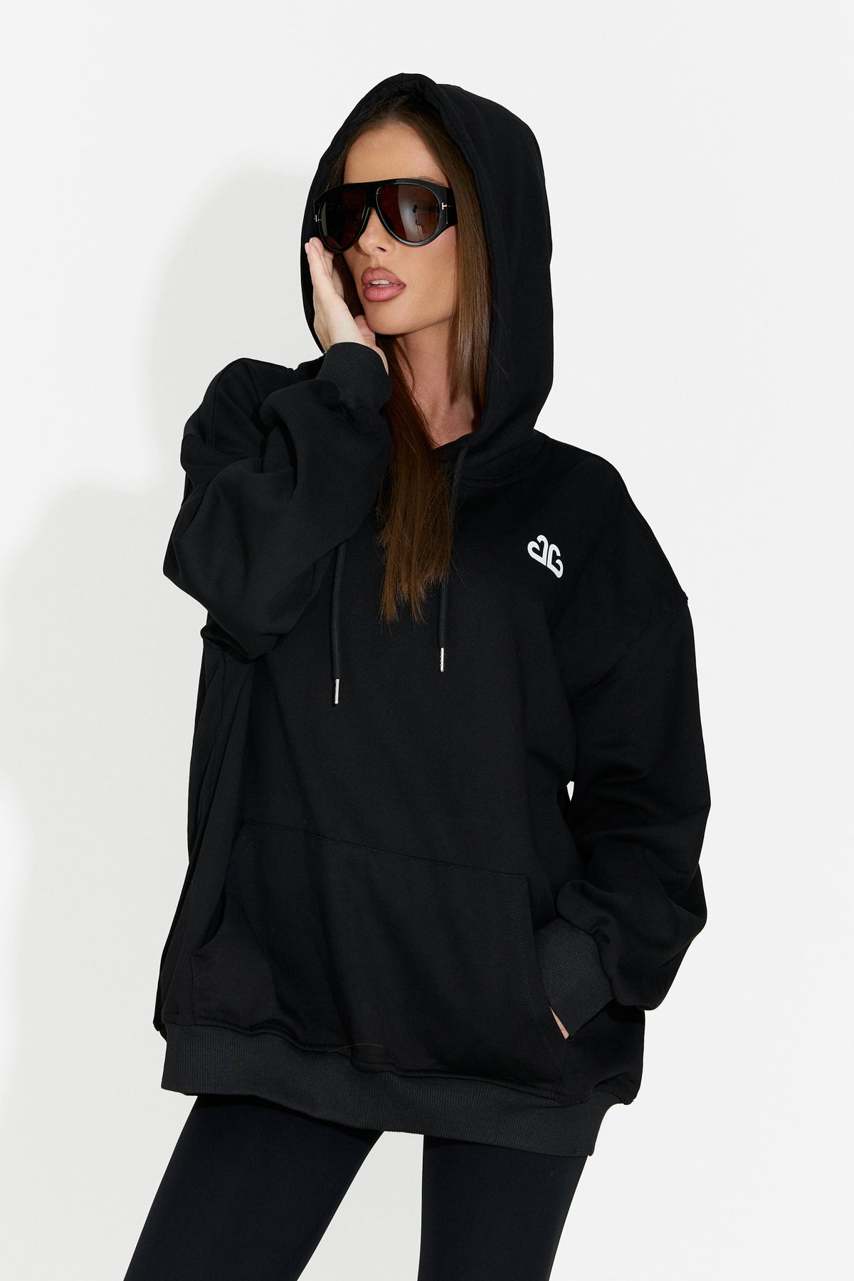 Felpa da donna casual nera Rates Bogas