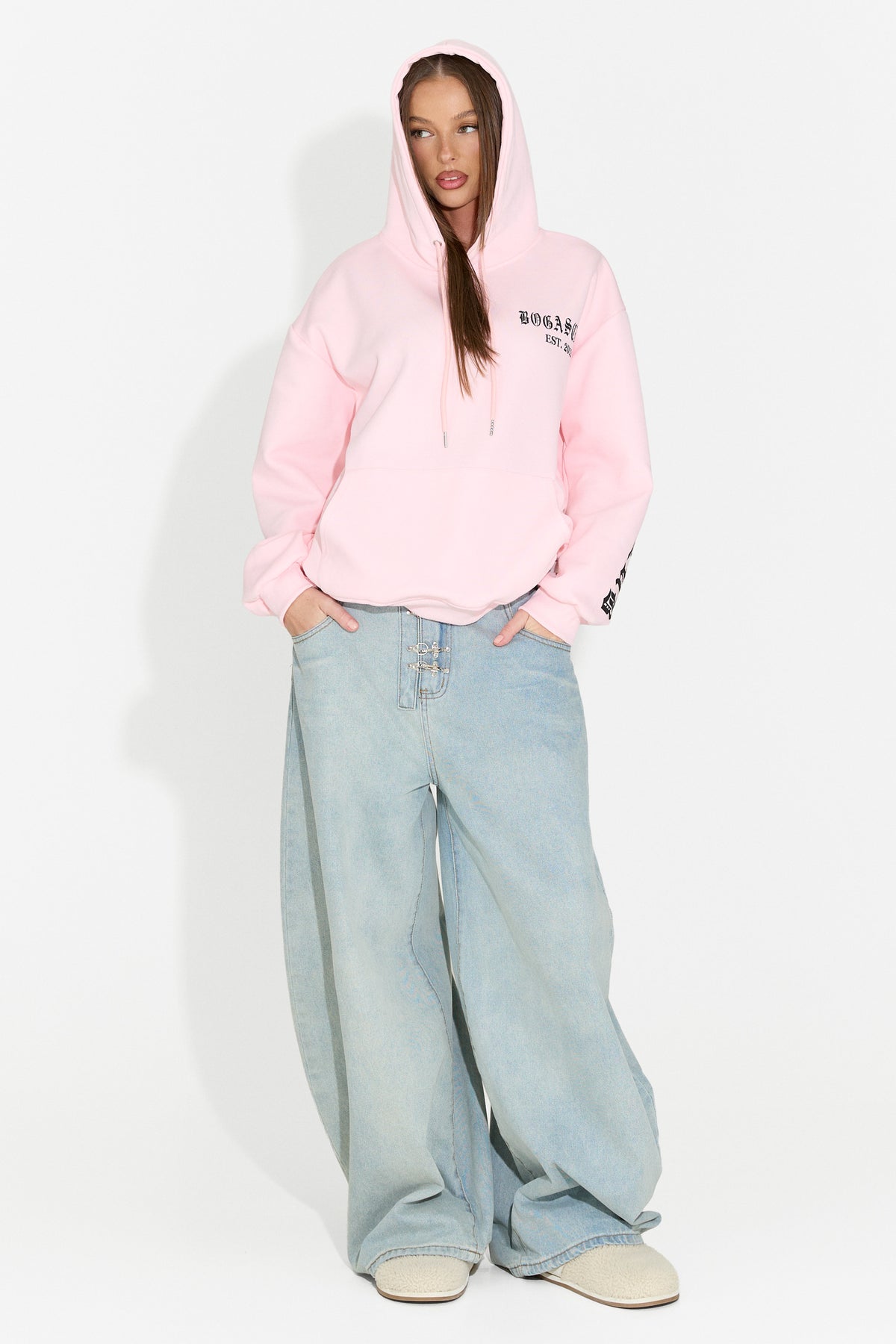 Felpa da donna casual rosa Perdela Bogas