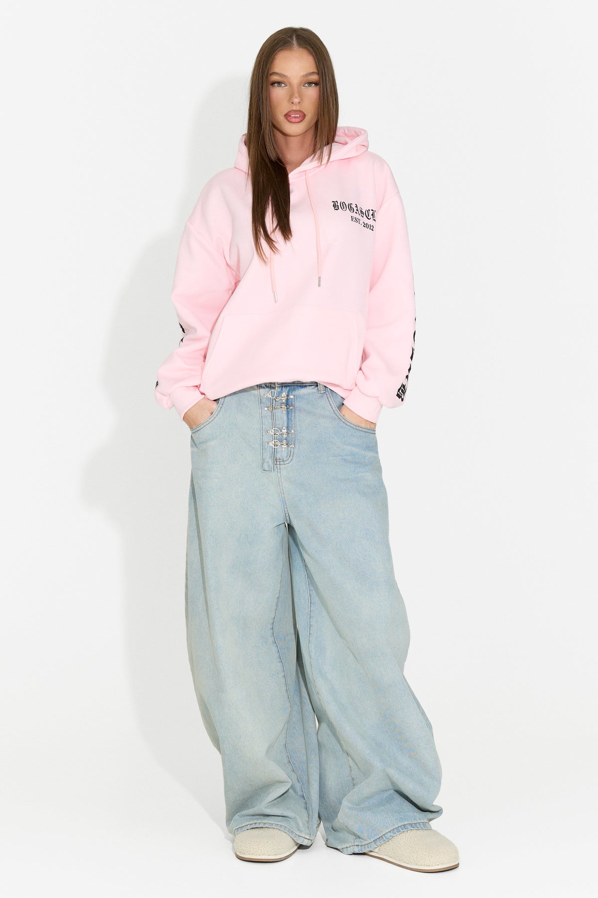 Felpa da donna casual rosa Perdela Bogas