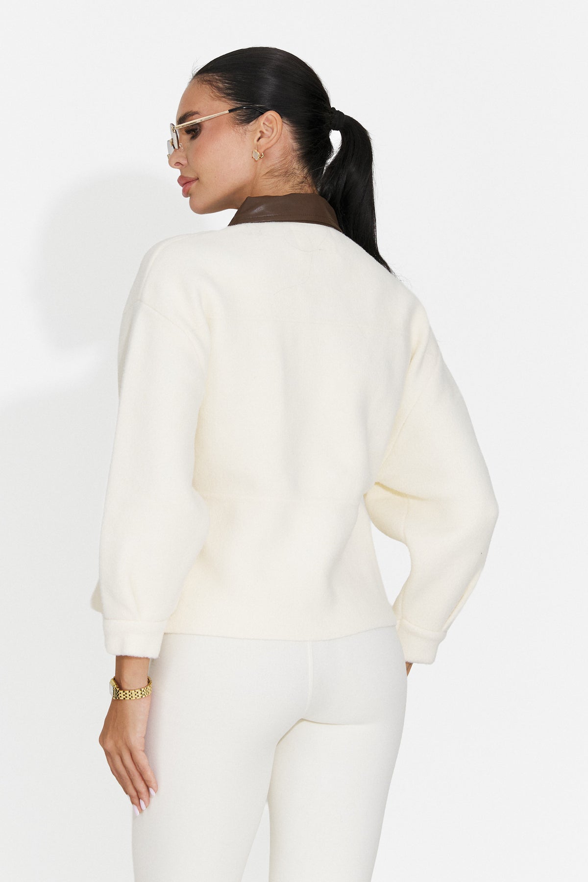Jacheta casual crem Poliaonia Bogas