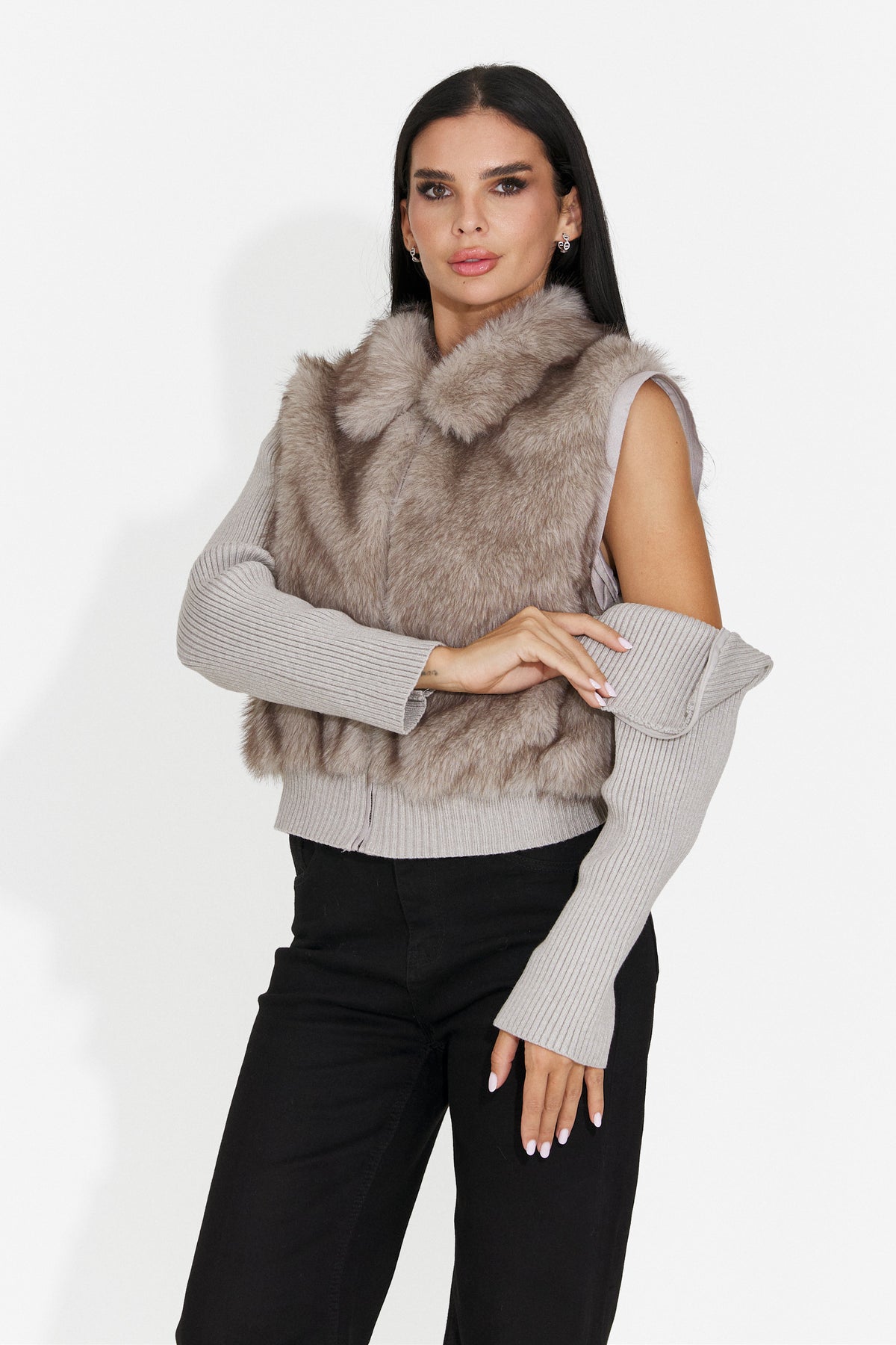 Jacheta casual gri Birleuna Bogas