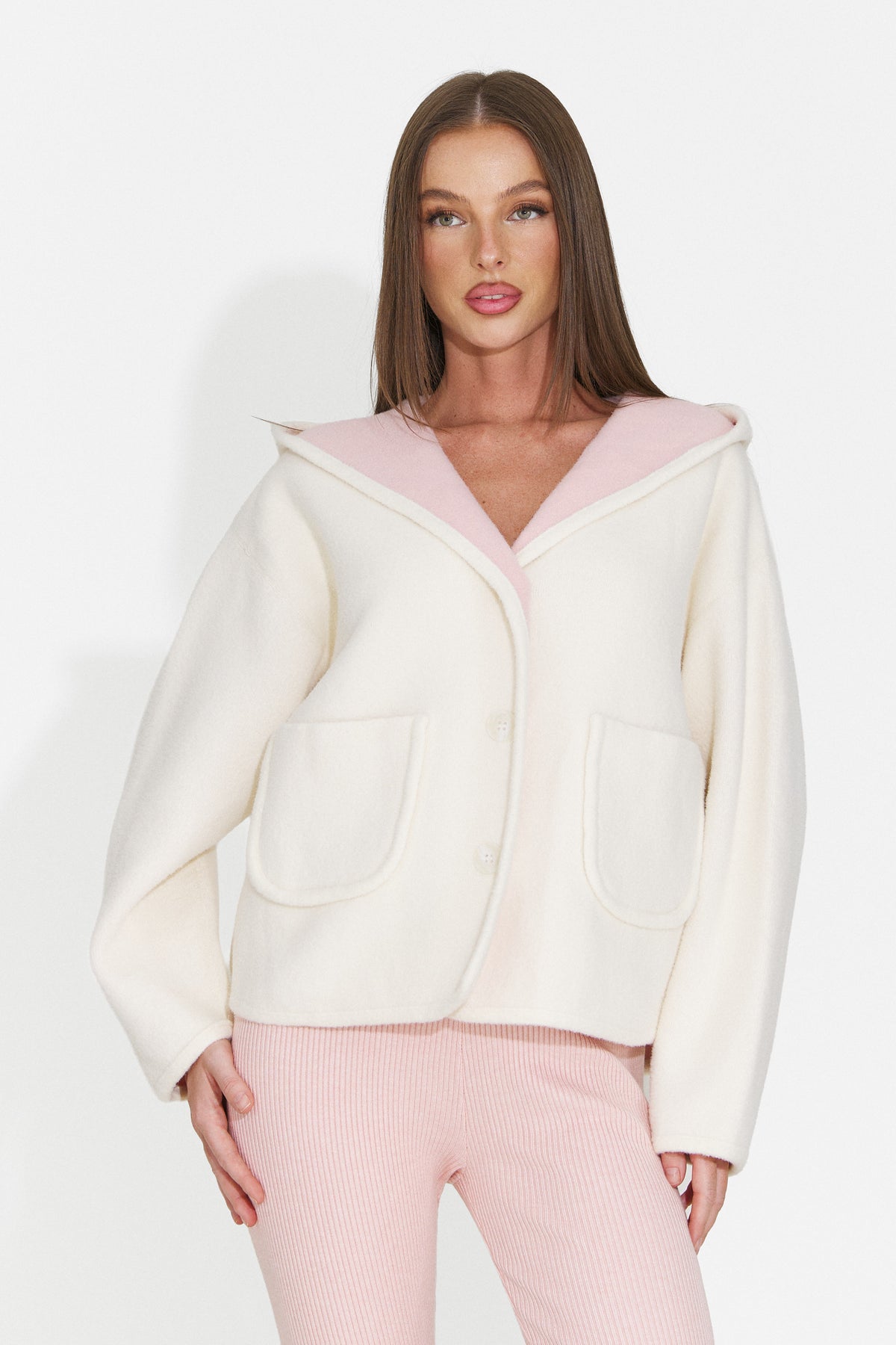 Jacheta casual roz Ratvesia Bogas