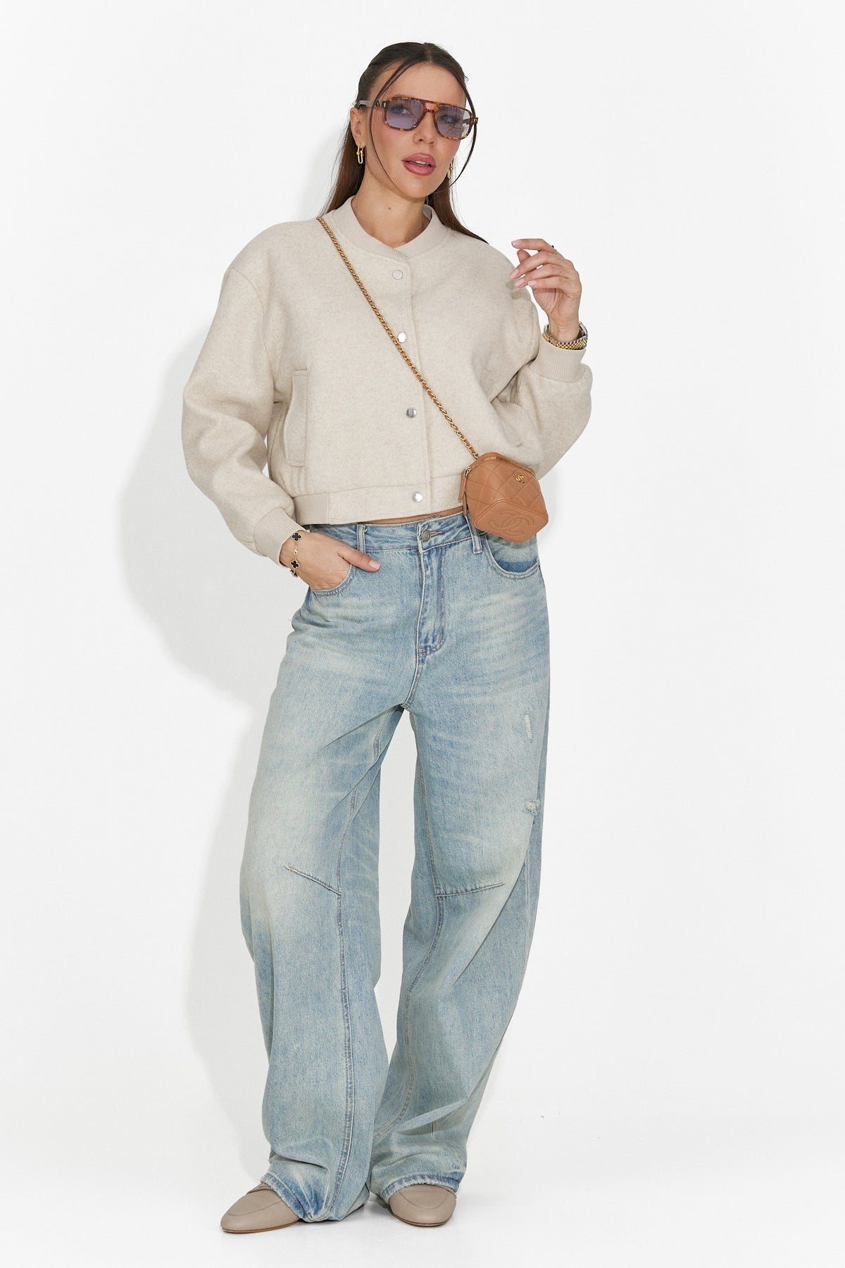 Giacca casual da donna beige Gineta Bogas, immagine 5 di 8