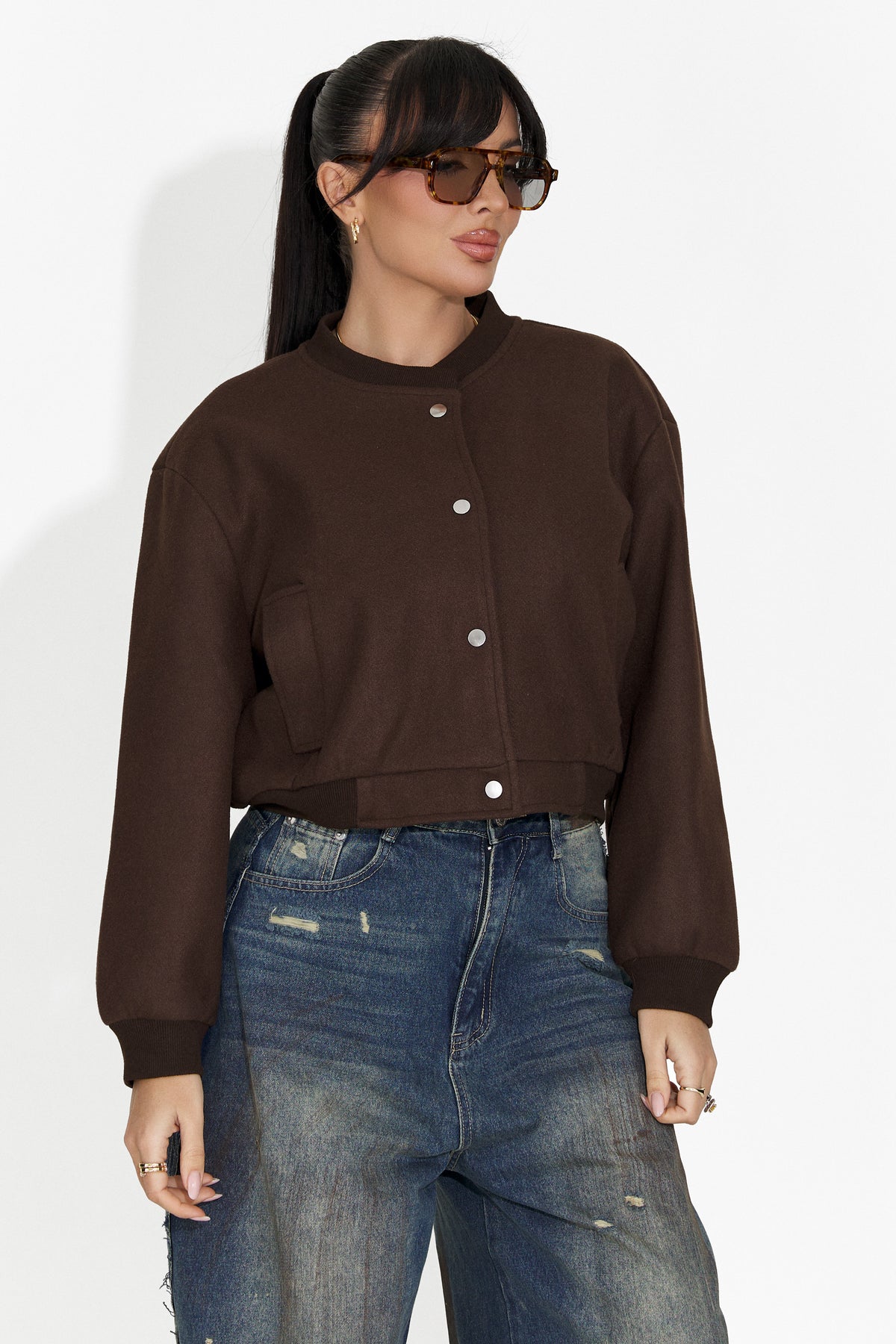 Giacca donna casual marrone Gineta Bogas, immagine 3 di 9