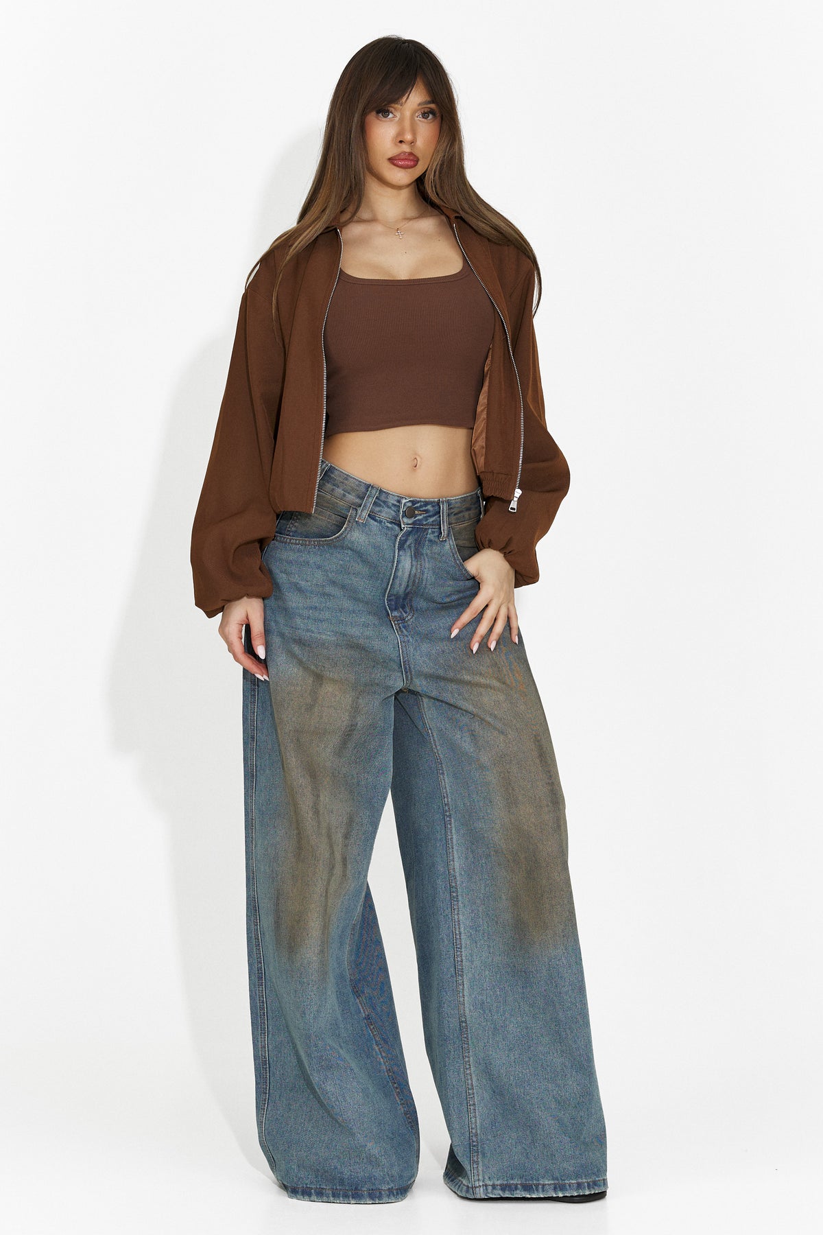 Giacca da donna casual marrone Giona Bogas, immagine 4 di 6