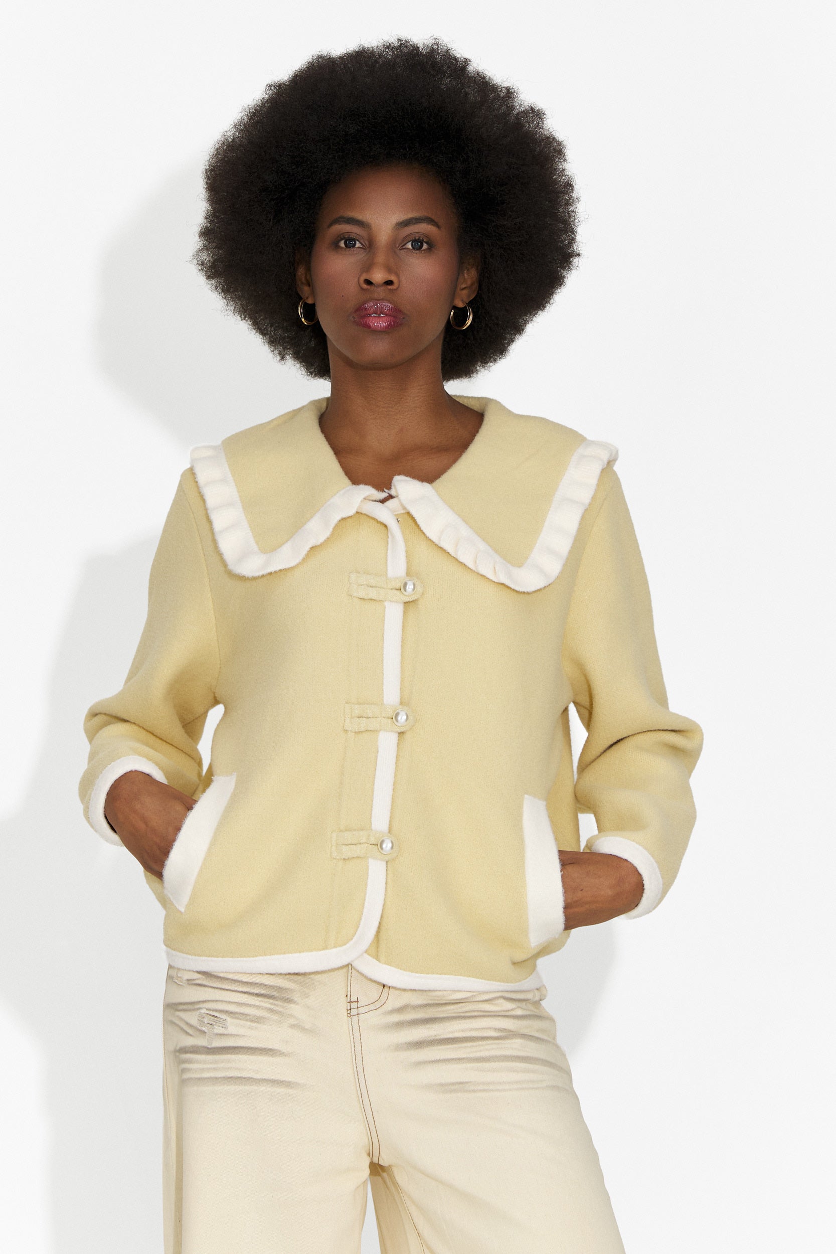 Elegante Giacca Gialla da Donna di Aimea Bogas