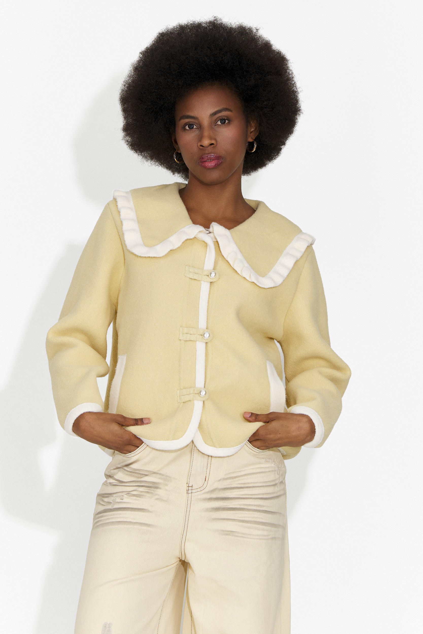 Elegante Giacca Gialla da Donna di Aimea Bogas