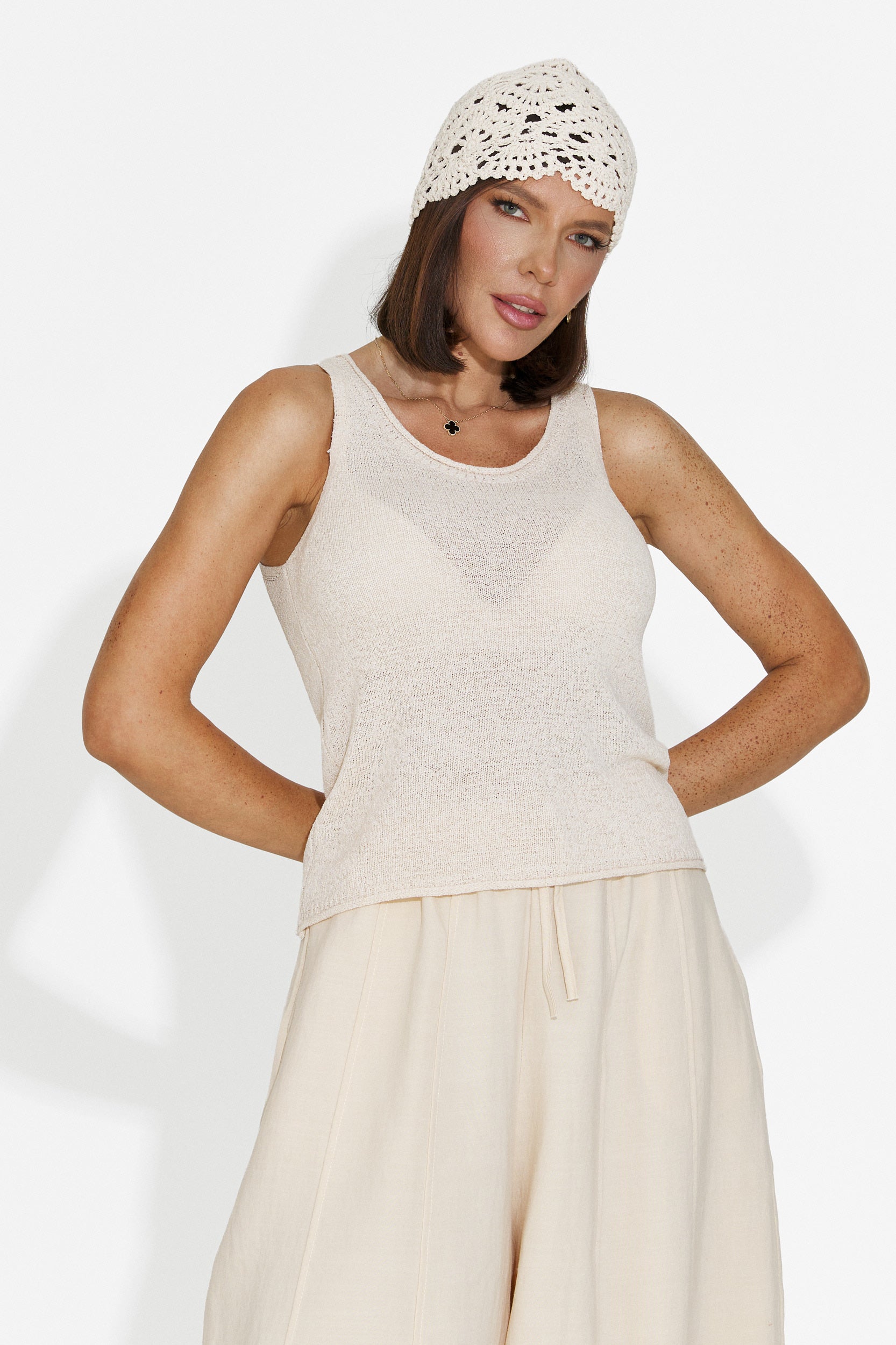 Canotta donna casual beige Viris Bogas