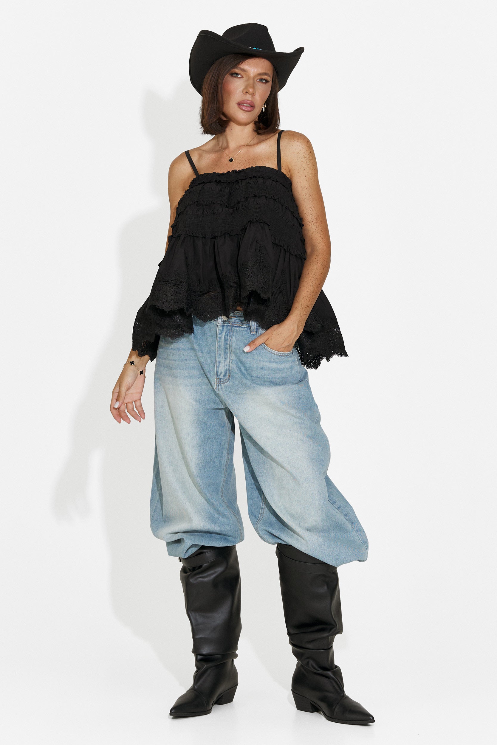 Canotta donna casual nera Elodia Bogas