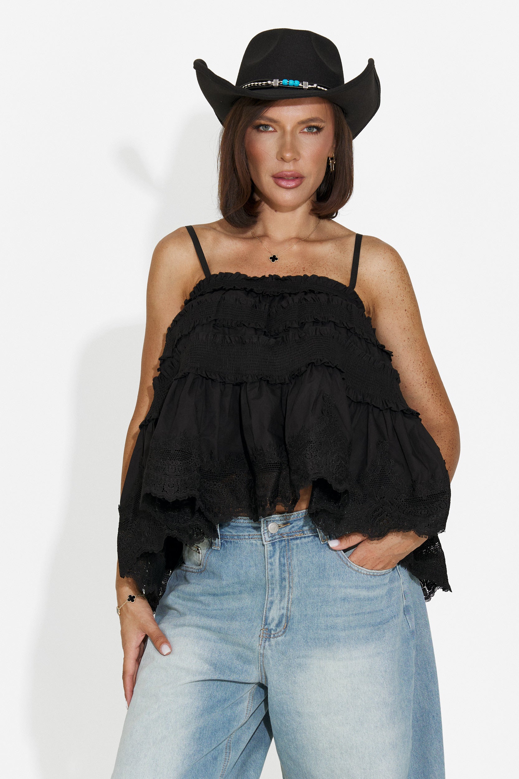 Canotta donna casual nera Elodia Bogas