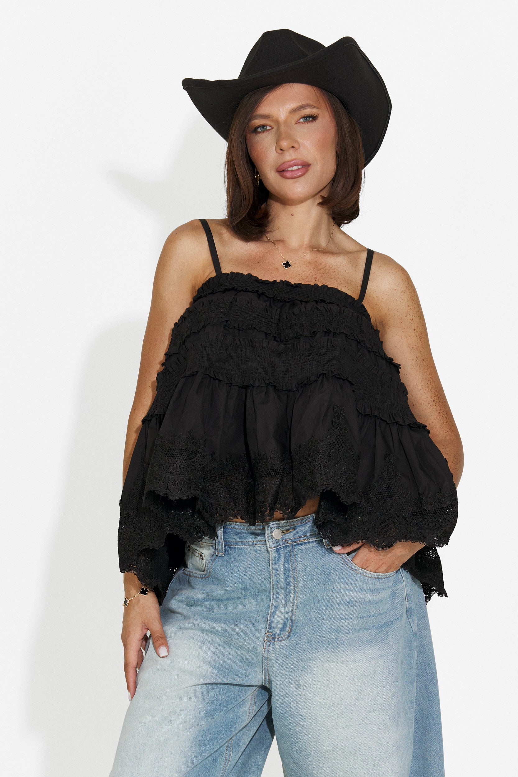 Canotta donna casual nera Elodia Bogas
