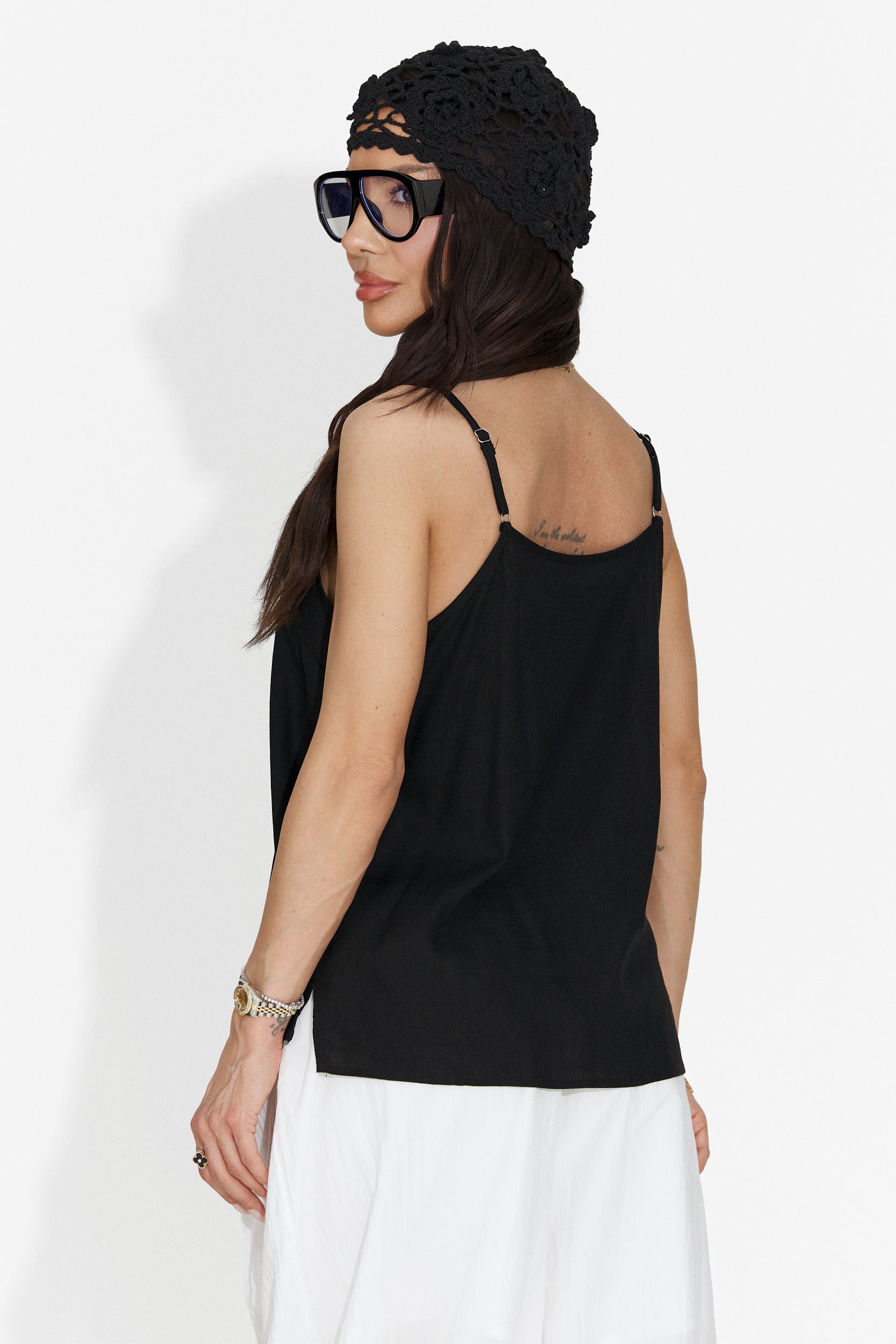 Casuale top tank Bogas di Orchidea nera per donne