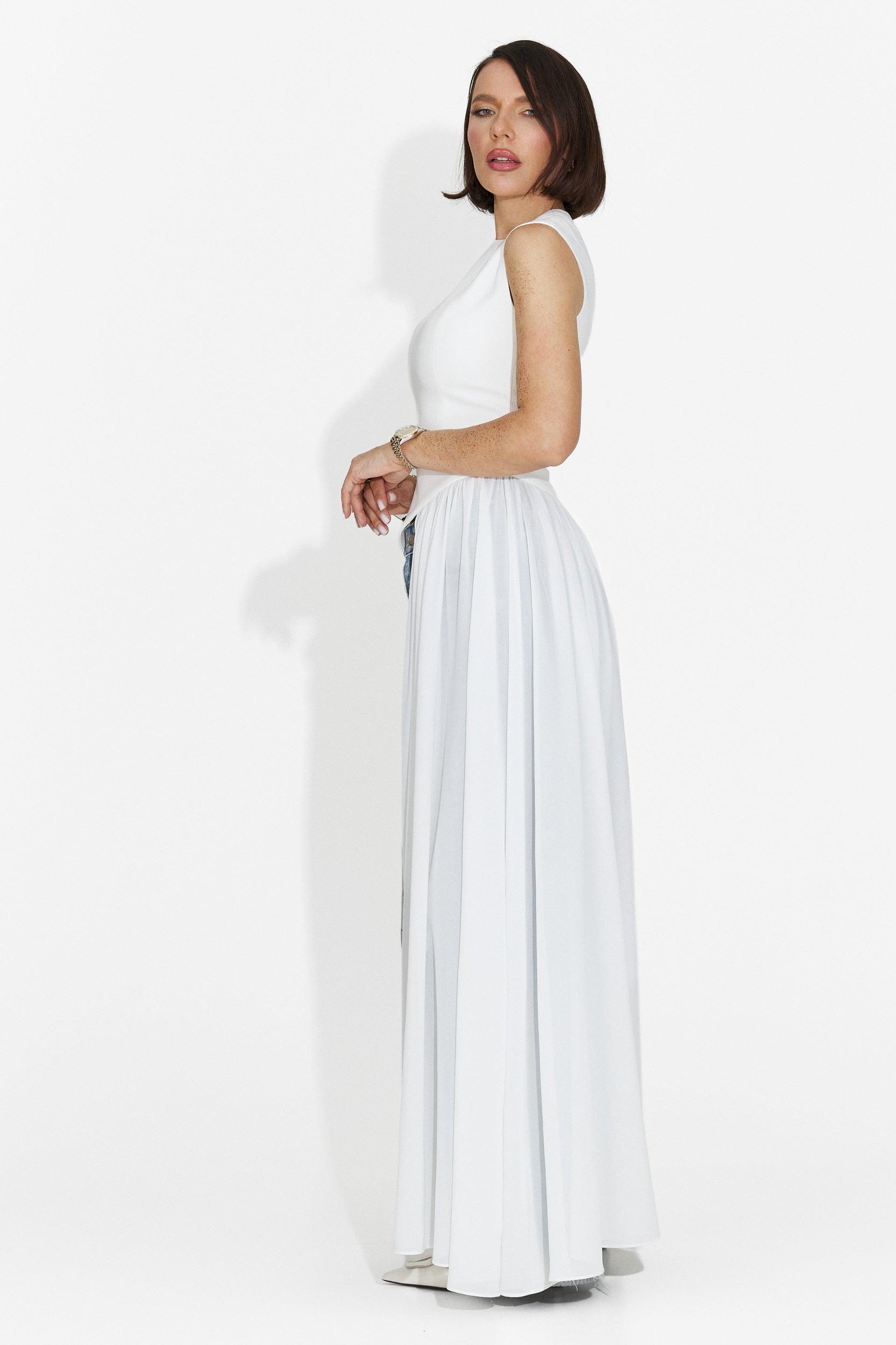 Maiou dama elegant alb Nunez Bogas