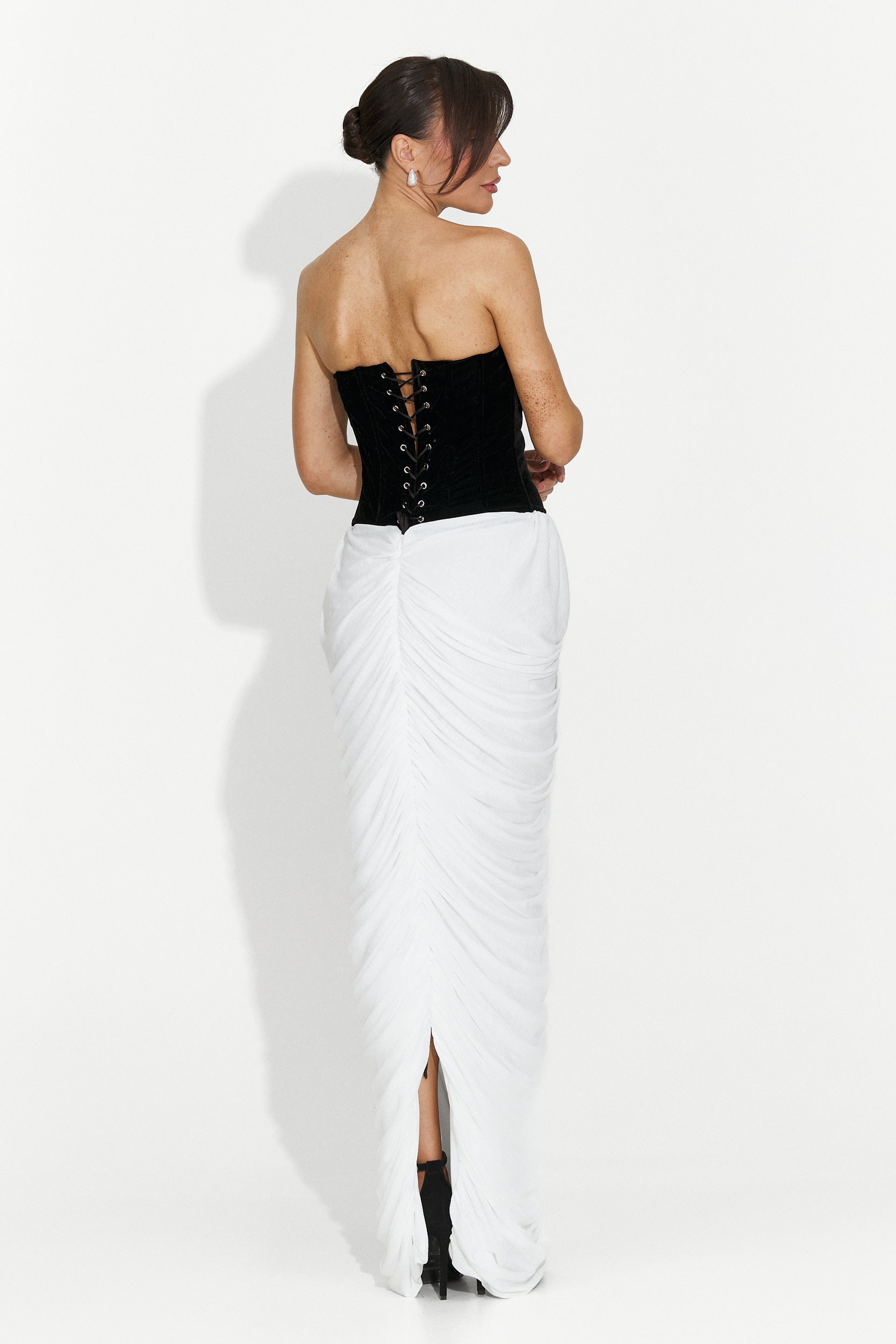 Lungo Vestito Nero Bianco da Donna di York Bogas