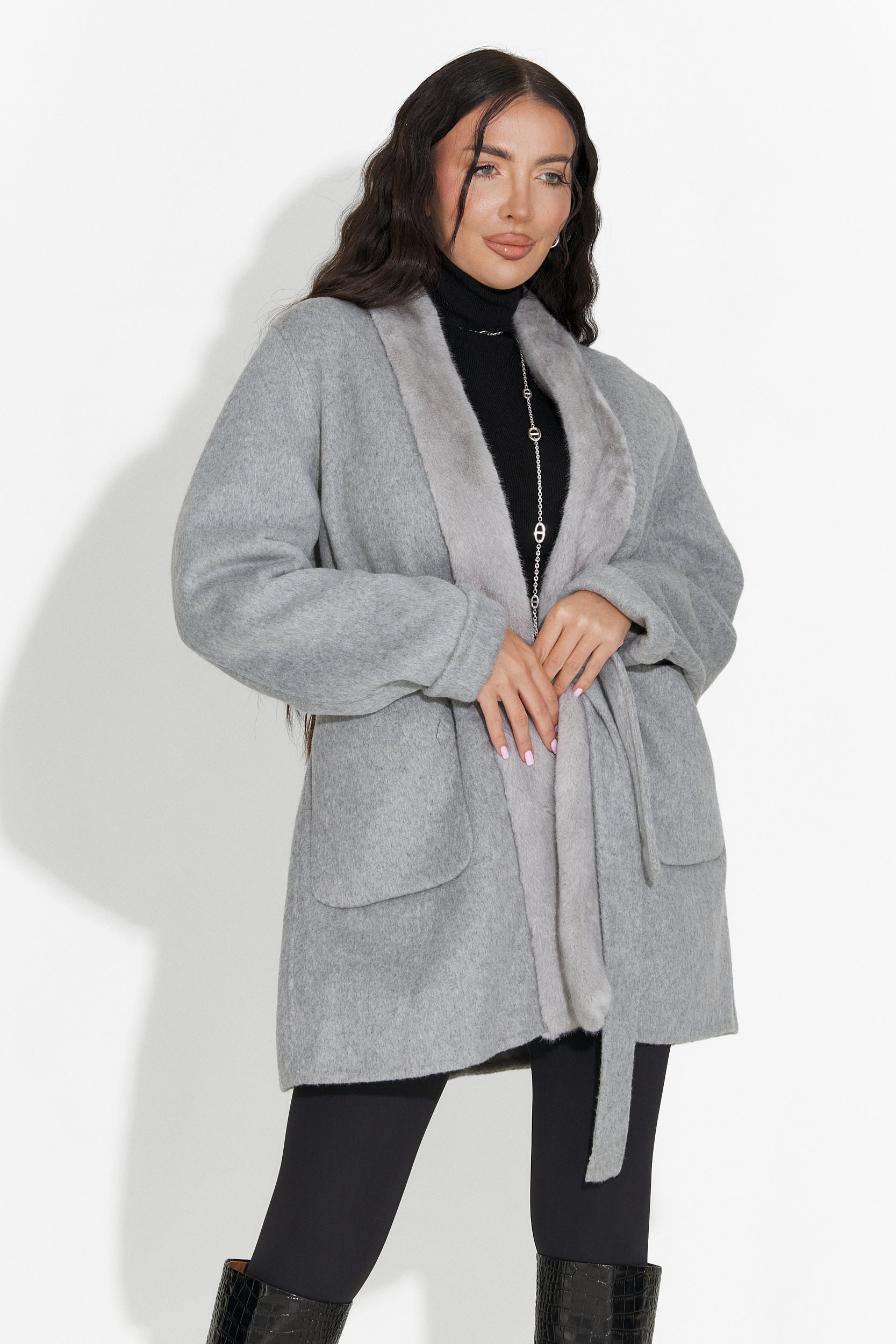 Elegante Cappotto da Donna Grigio Gelira Bogas