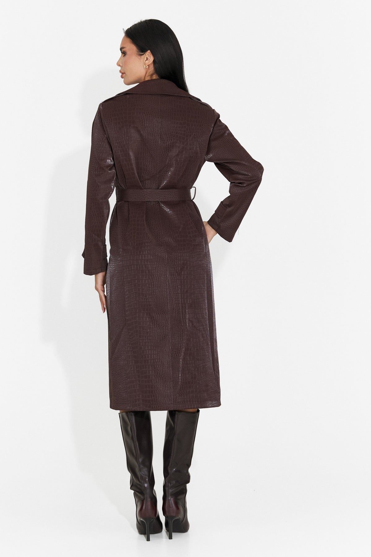 Palton elegant Burgundy Prumeiza Bogas