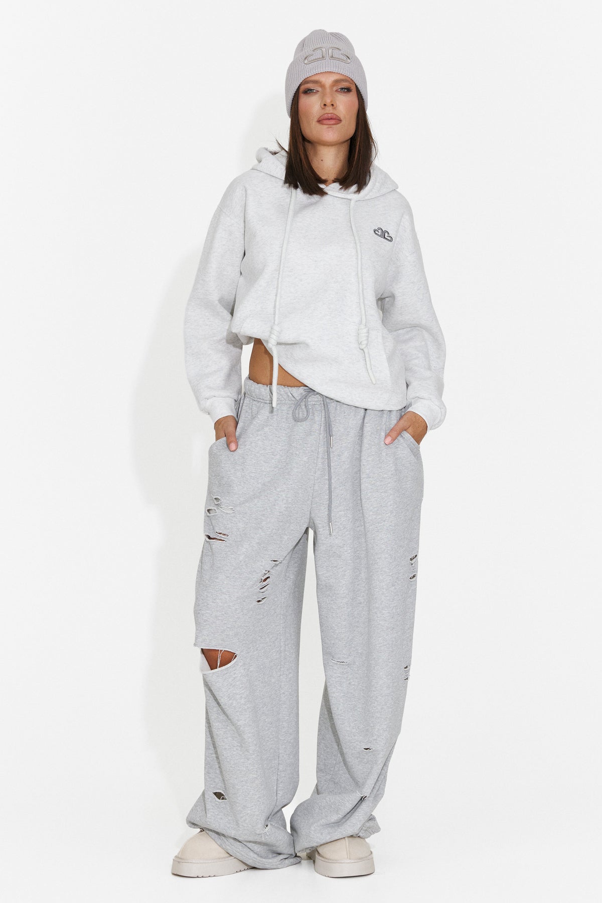 Pantaloni casual gri Lulaoa Bogas